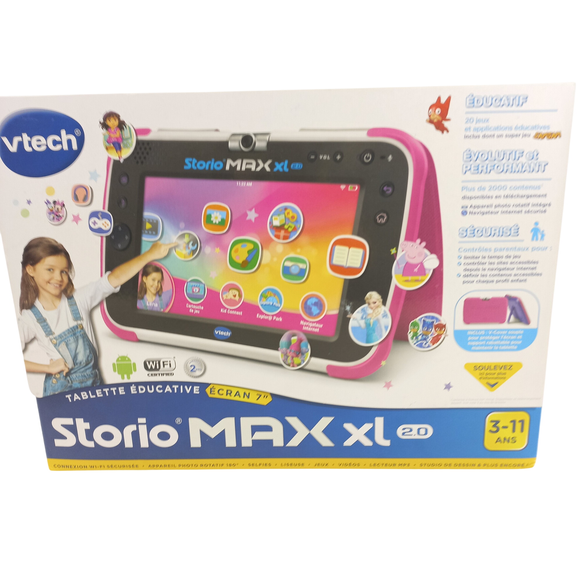 V TECH_STORIO MAX XL 2.0_TABLETTE ROSE DE 3 A 11 ANS - Bon état sur Label Emmaüs