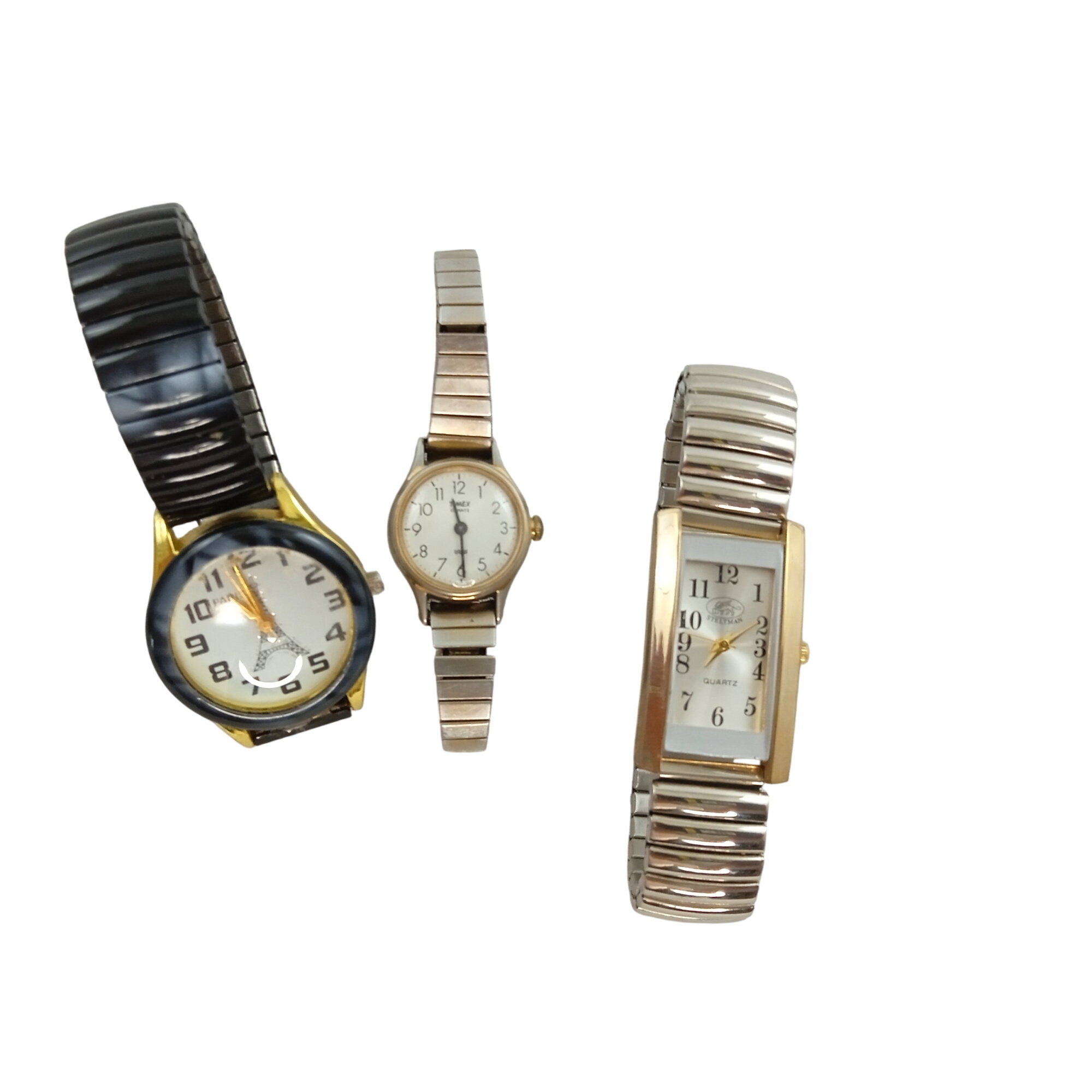 Lot de 3 montres bracelets extensibles - Steltman, Stainless steel back, Timex - steltman stainless steel back timex - Modalova