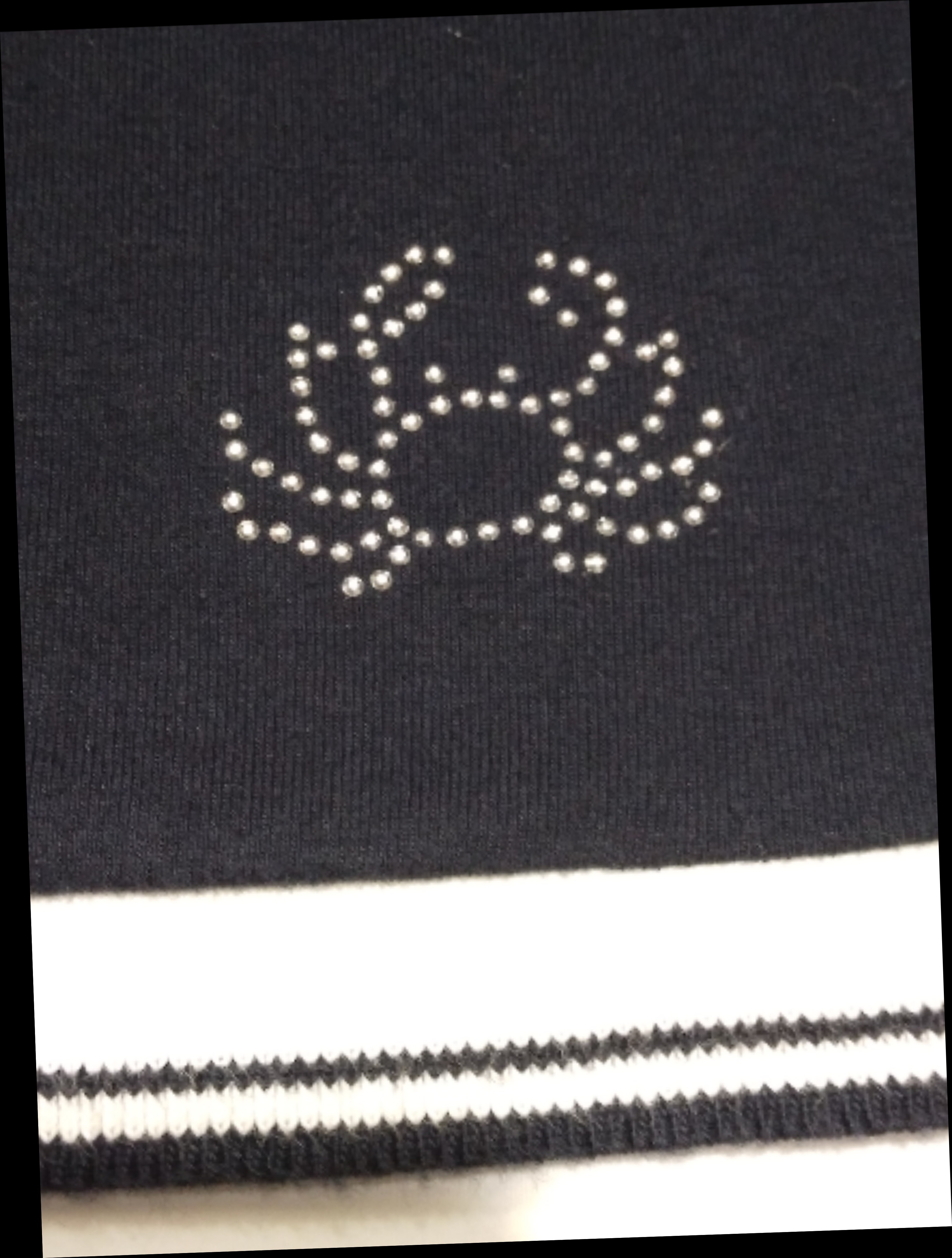 Pull bleu marine et bandes blanches, Caroll - 44. - Photo 6