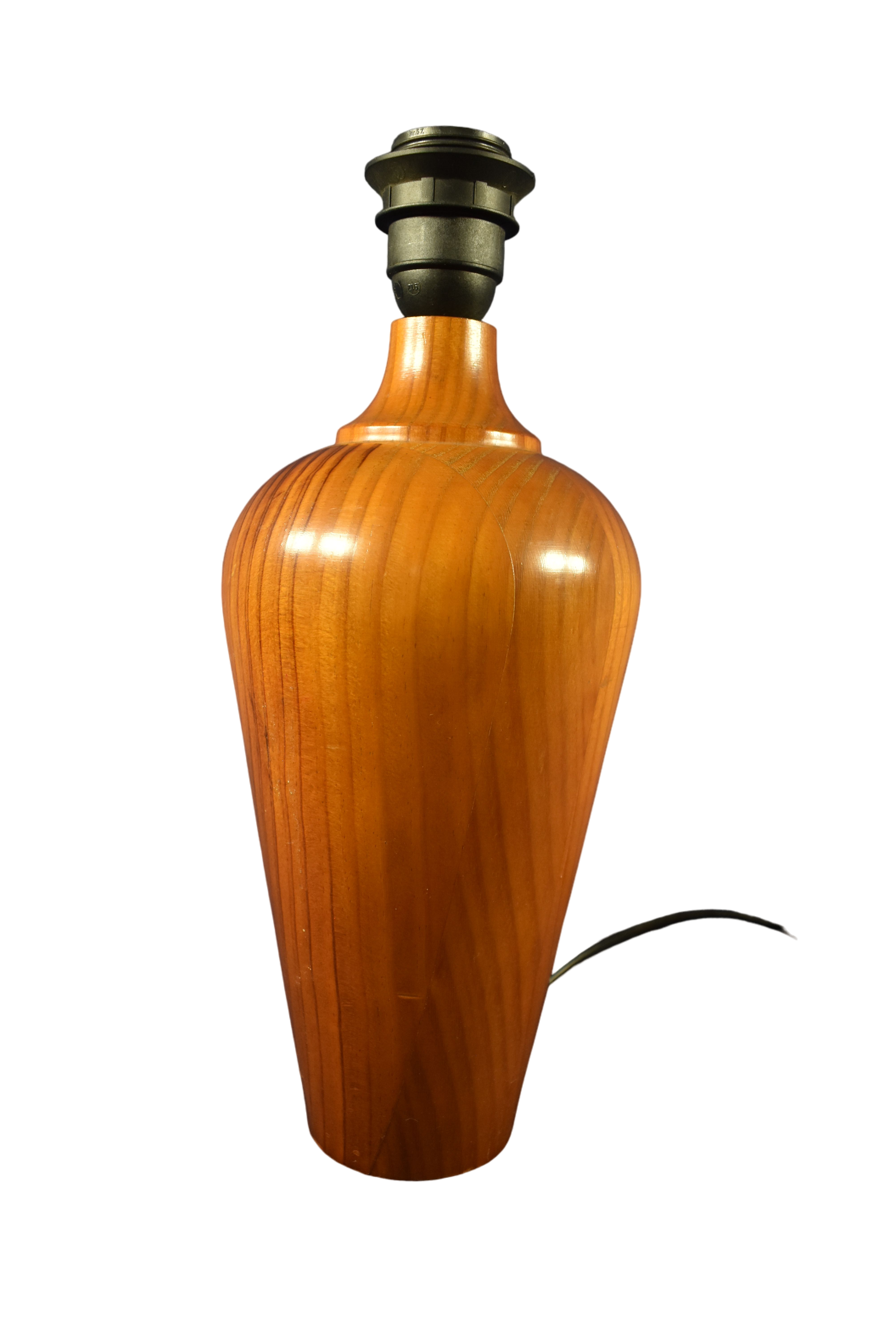 Pied de lampe en bois, ligne épurée ( hauteur 30 cm diamètre 14 cm ) - Photo 0