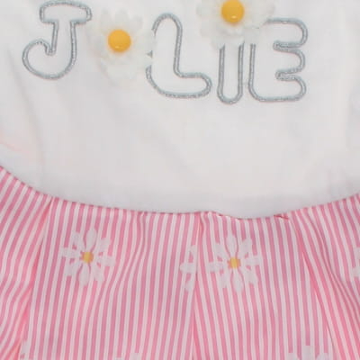 Robe rose et blanche imprimée - fille - Chicaprie - taille 3 ans - Photo 2
