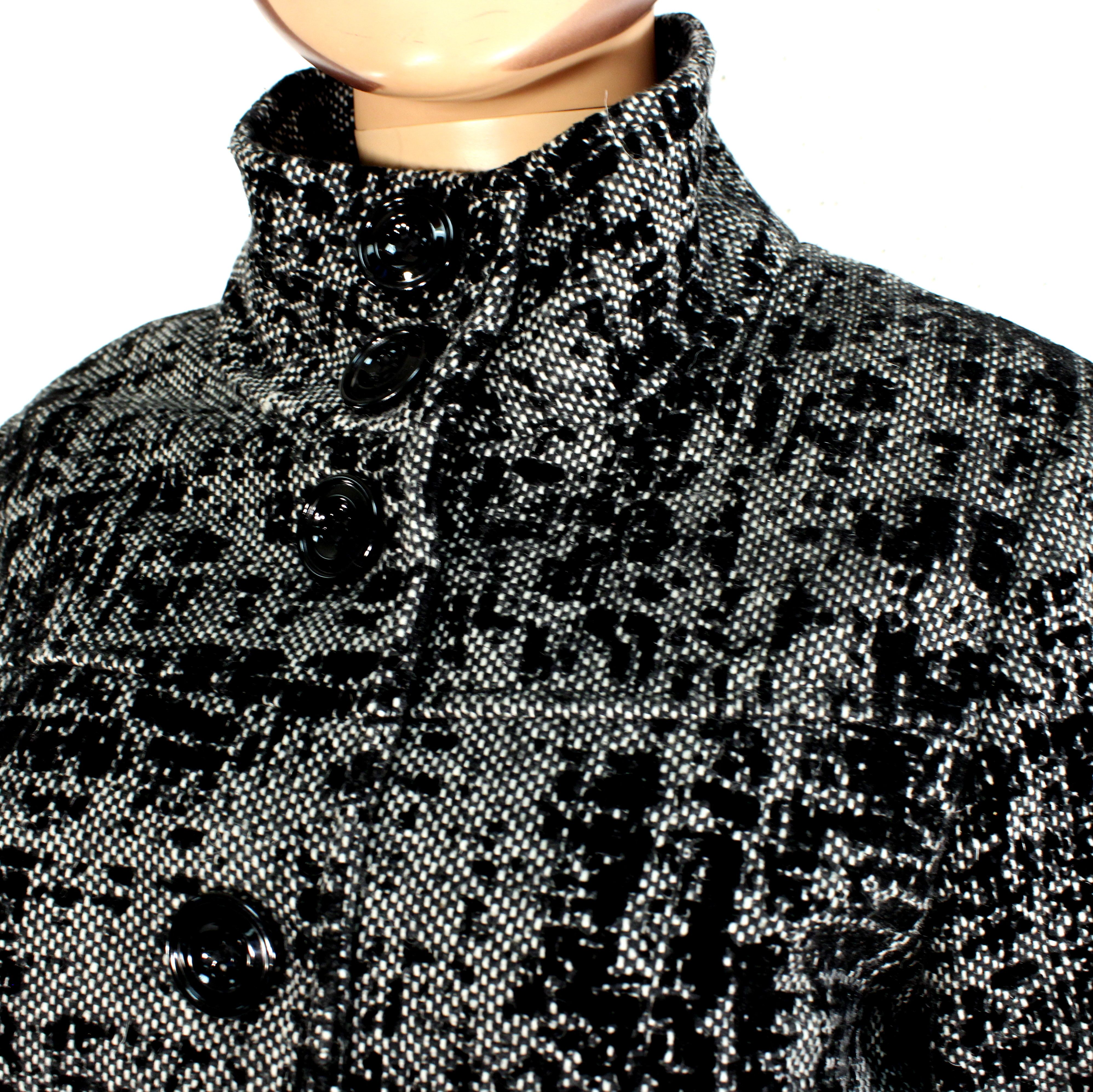 Manteau Mi-Long Femme Noire & Blanc K.WOMAN Taille 42 Très bon état - Vue 4 - 