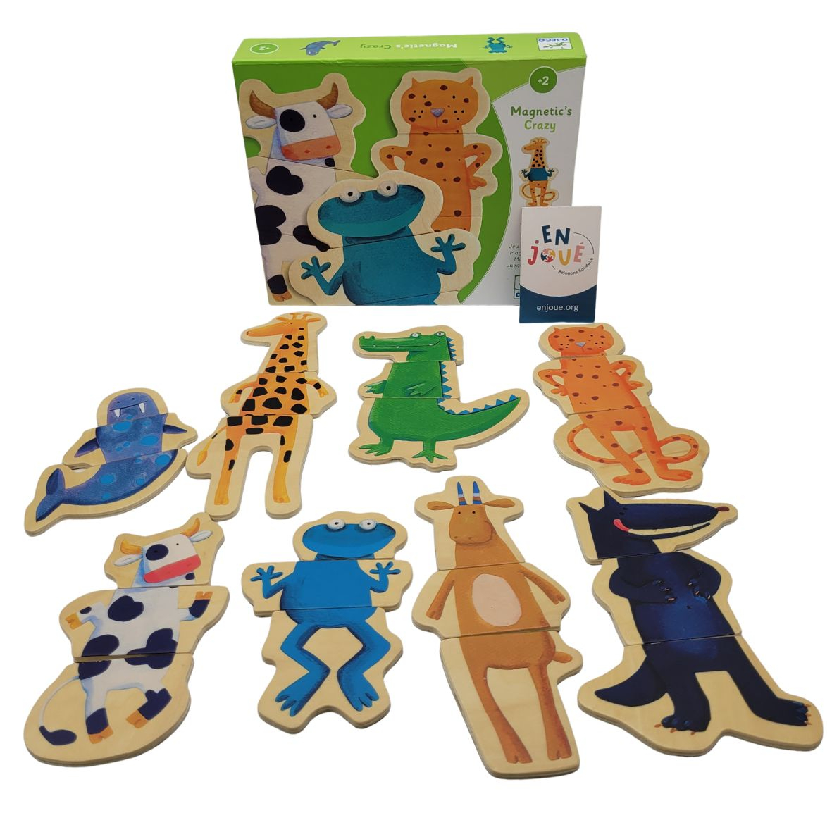DJECO Puzzle Magnétique Crazy Animaux (24 pièces) dès 2 Ans - 8 Animaux DJECO Puzzle Magnétique Crazy Animaux (24 pièces) dès 2 Ans - 8 Animaux