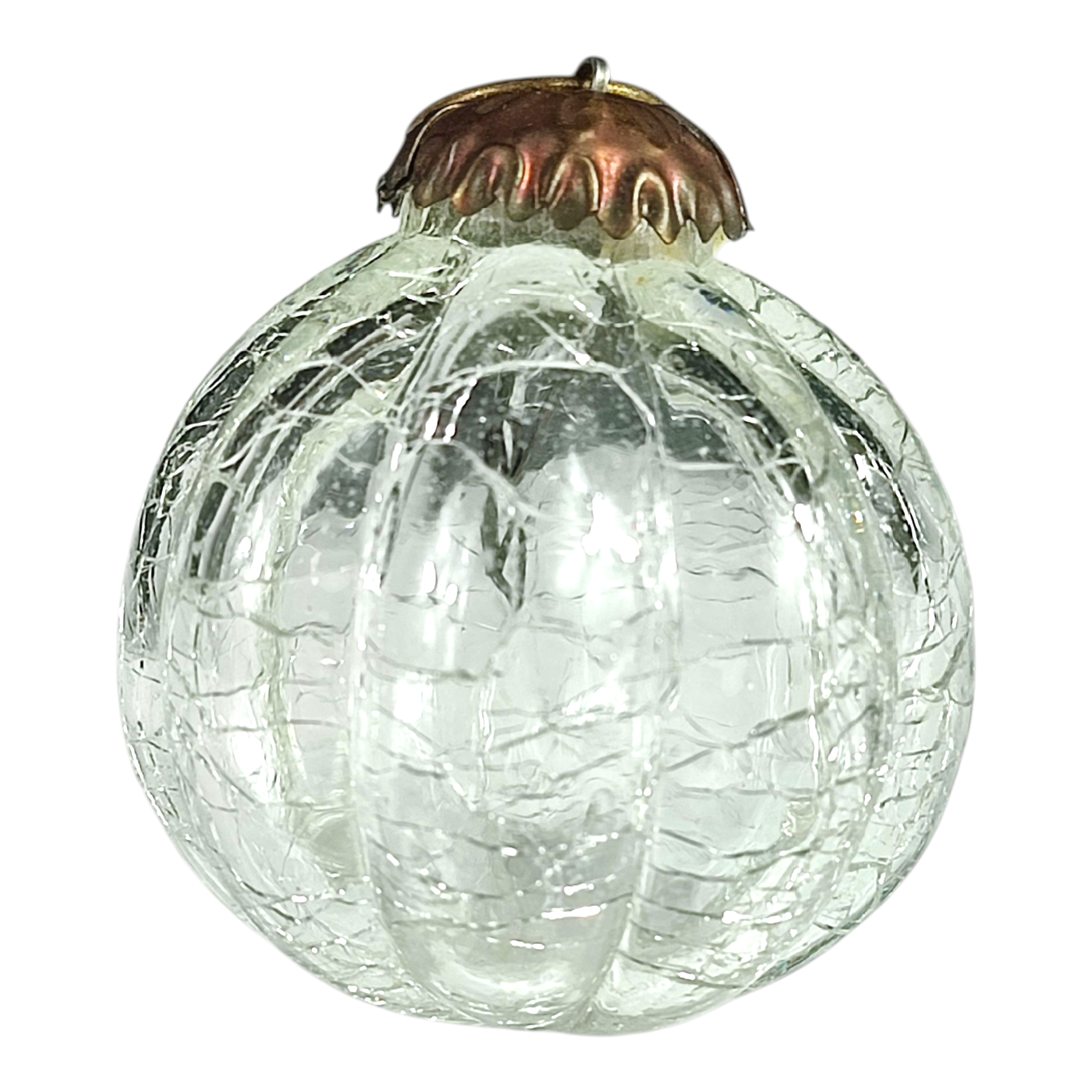 Boule De Noël Ancienne En Verre - Année 1900 - Diamètre ~10 Cm - Vintage Français - Occasion