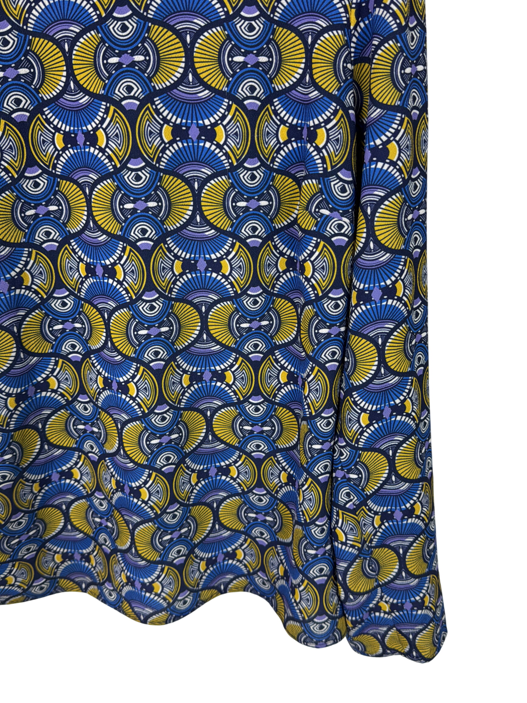 Chemisier à motifs bleus et jaunes Naf naf S 💛 Très bon état - Vue 2 - 
