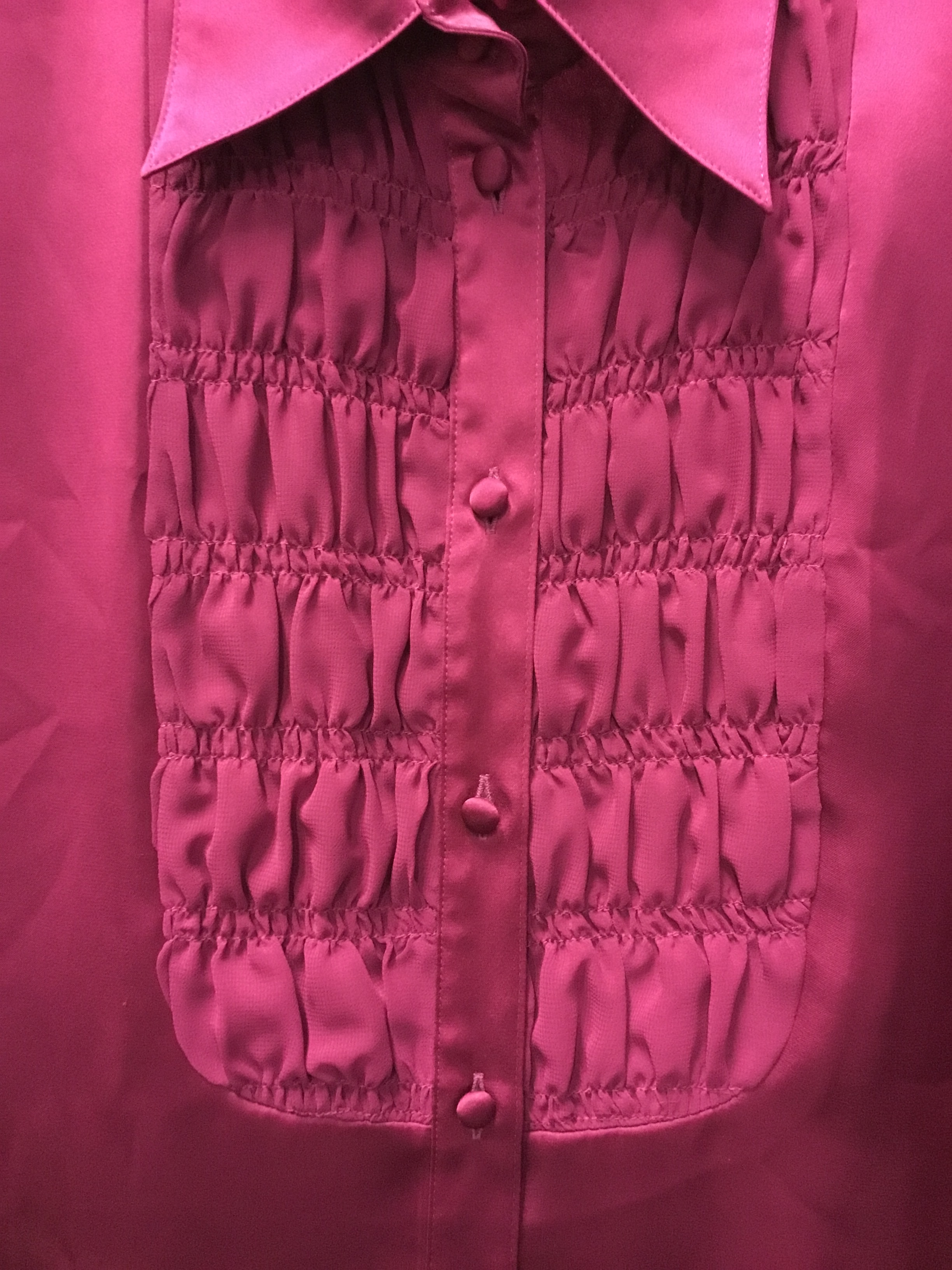 Chemisier à manches longues « un Jour ailleurs » fuchsia taille 44 - Photo 3