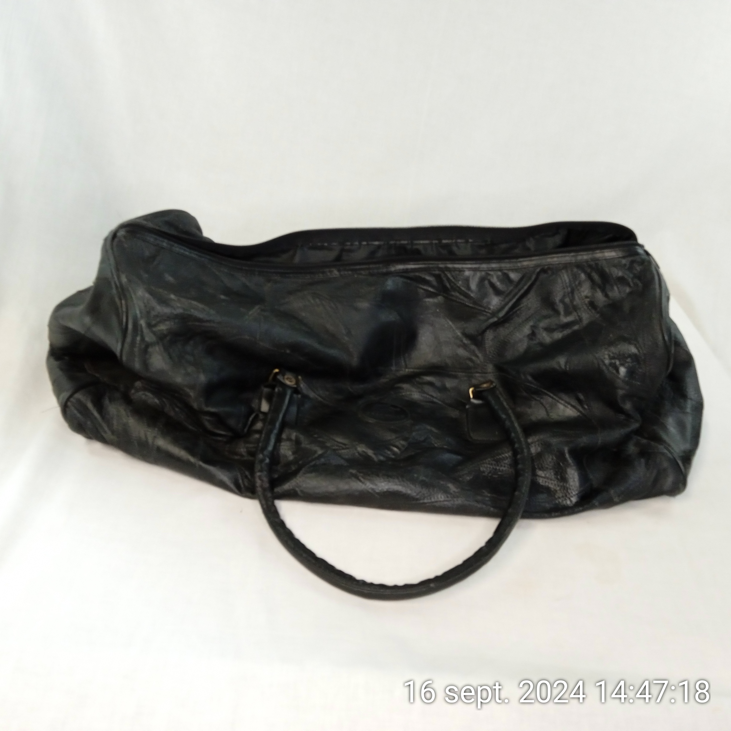 Sac de voyage STELTMAN en cuir noir Bon état - Vue 4 - 