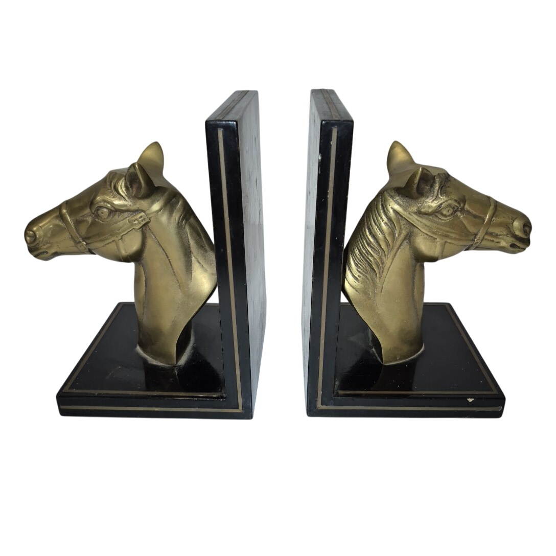 2 serres livres cheval en laiton - Photo 0