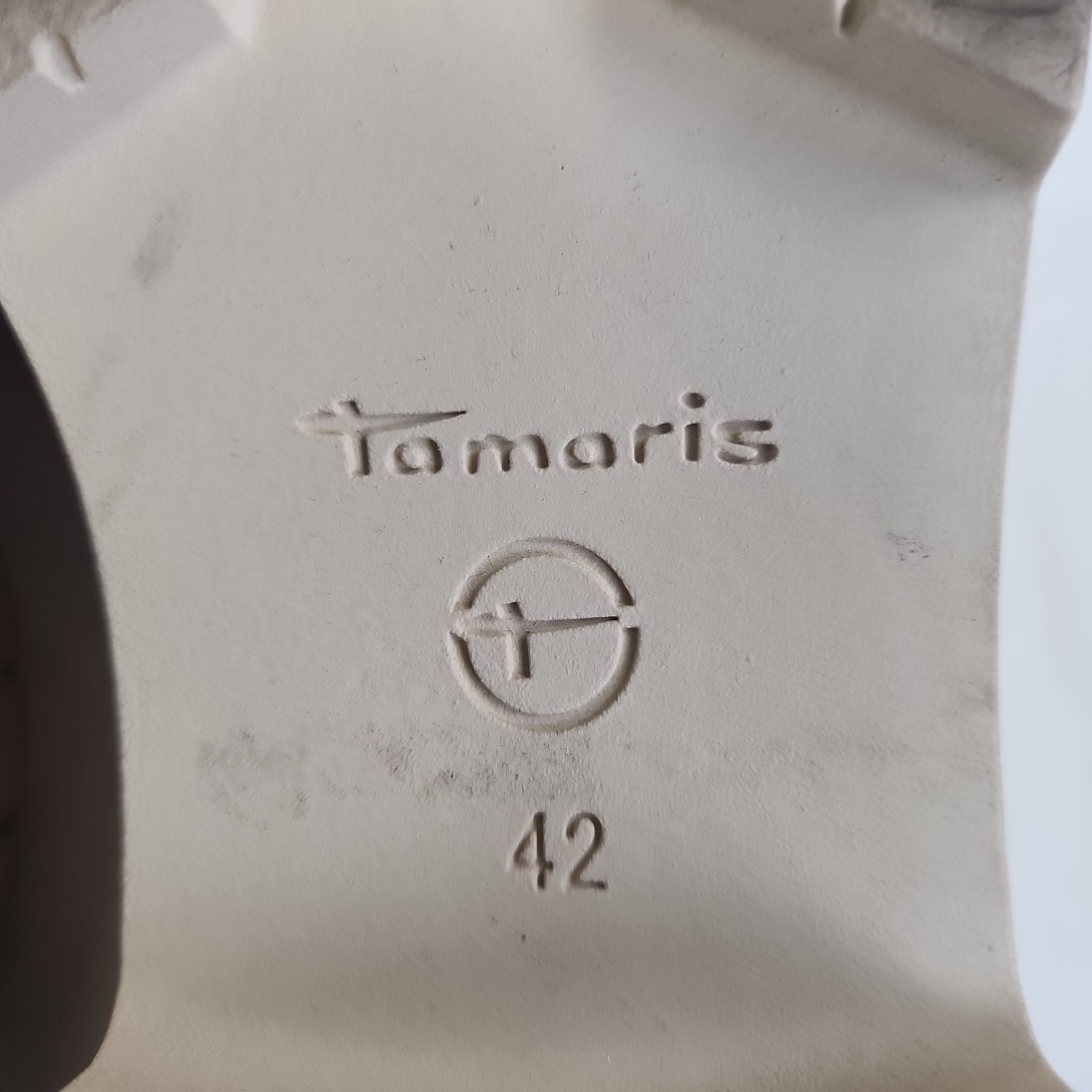 Tamaris - Chaussure femme marron en toile / cuir - pointure 42  - Vue 9 - 