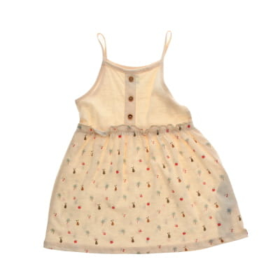 Robe beige imprimée fruits - fille- Kiabi - taille 12 M  - Photo 0