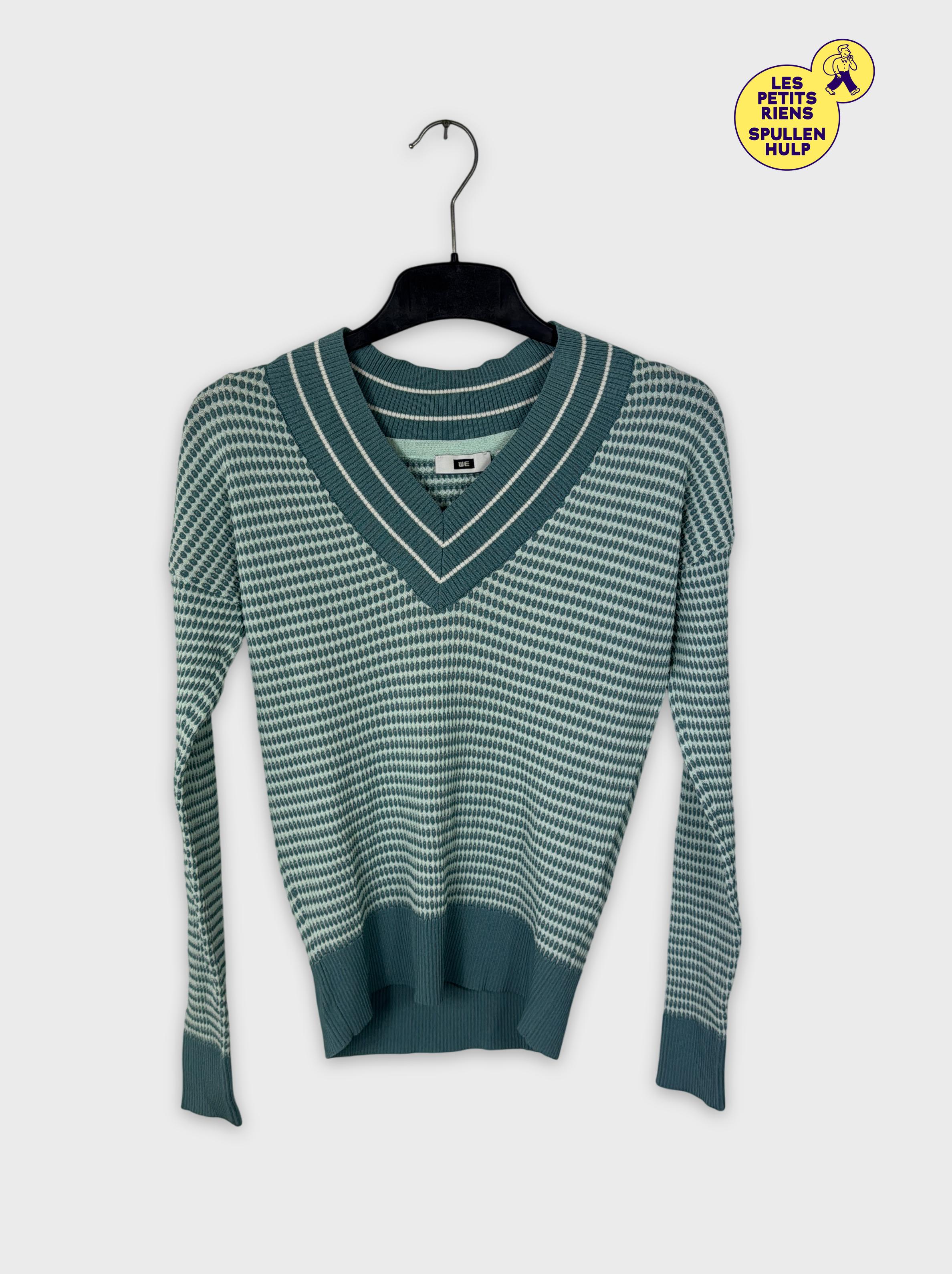 Pull We Femme XS Vert et Blanc - Label Emmaus - Modalova