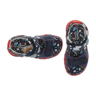 Sandales bleues imprimées multicolores - Enfant - CHARLIE & FRIENDS - Pointures 26 - Photo 1