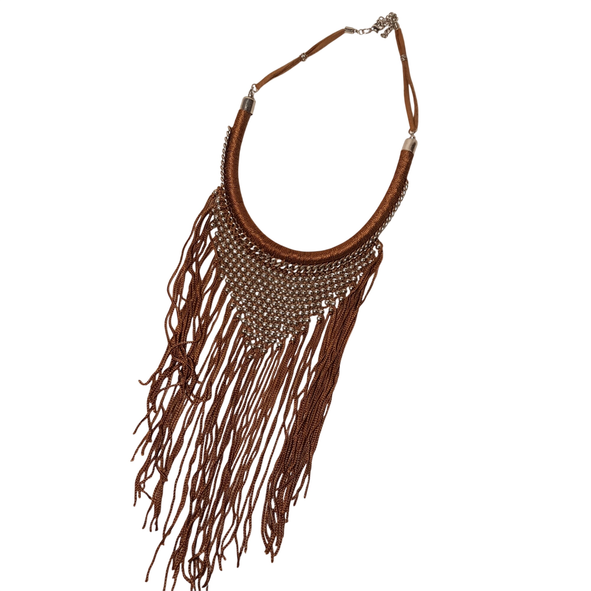 Collier ras du cou avec franges esprit ethnique Très bon état -  reconditionné disponible sur Label Emmaüs