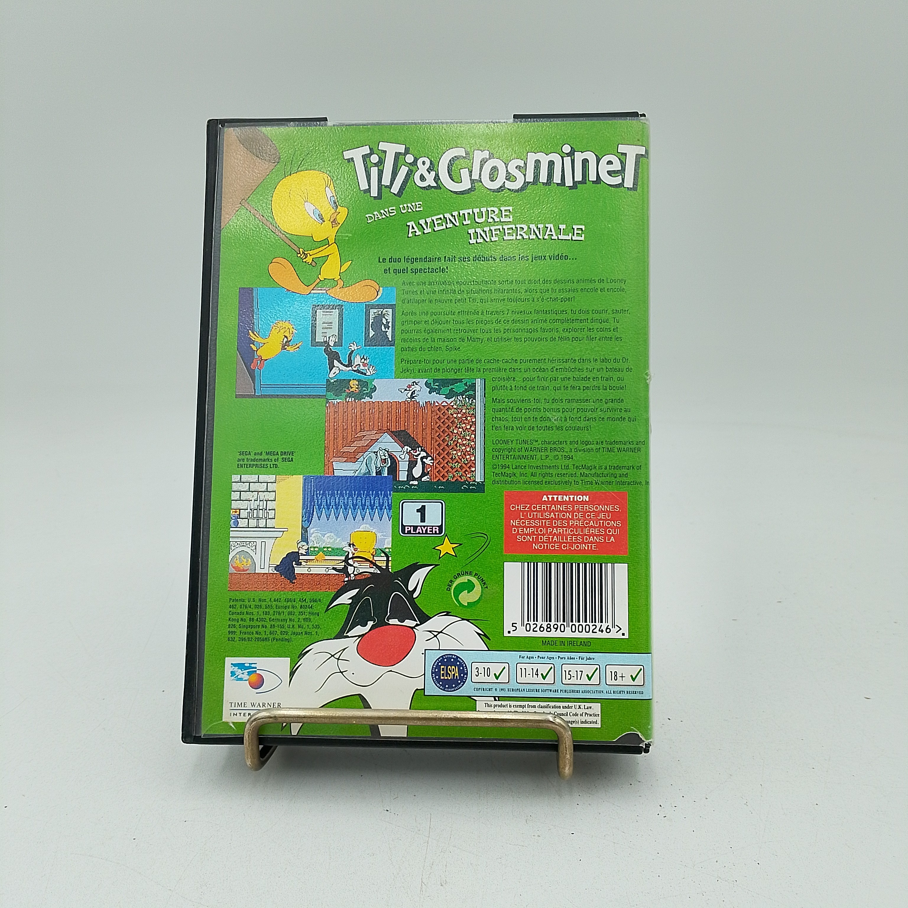 Voir photo 2 de Titi et Grosminet dans une aventure infernale - Jeu Megadrive PAL Titi et Grosminet dans une aventure infernale - Jeu Megadrive PAL Bon état - Vue 2 -