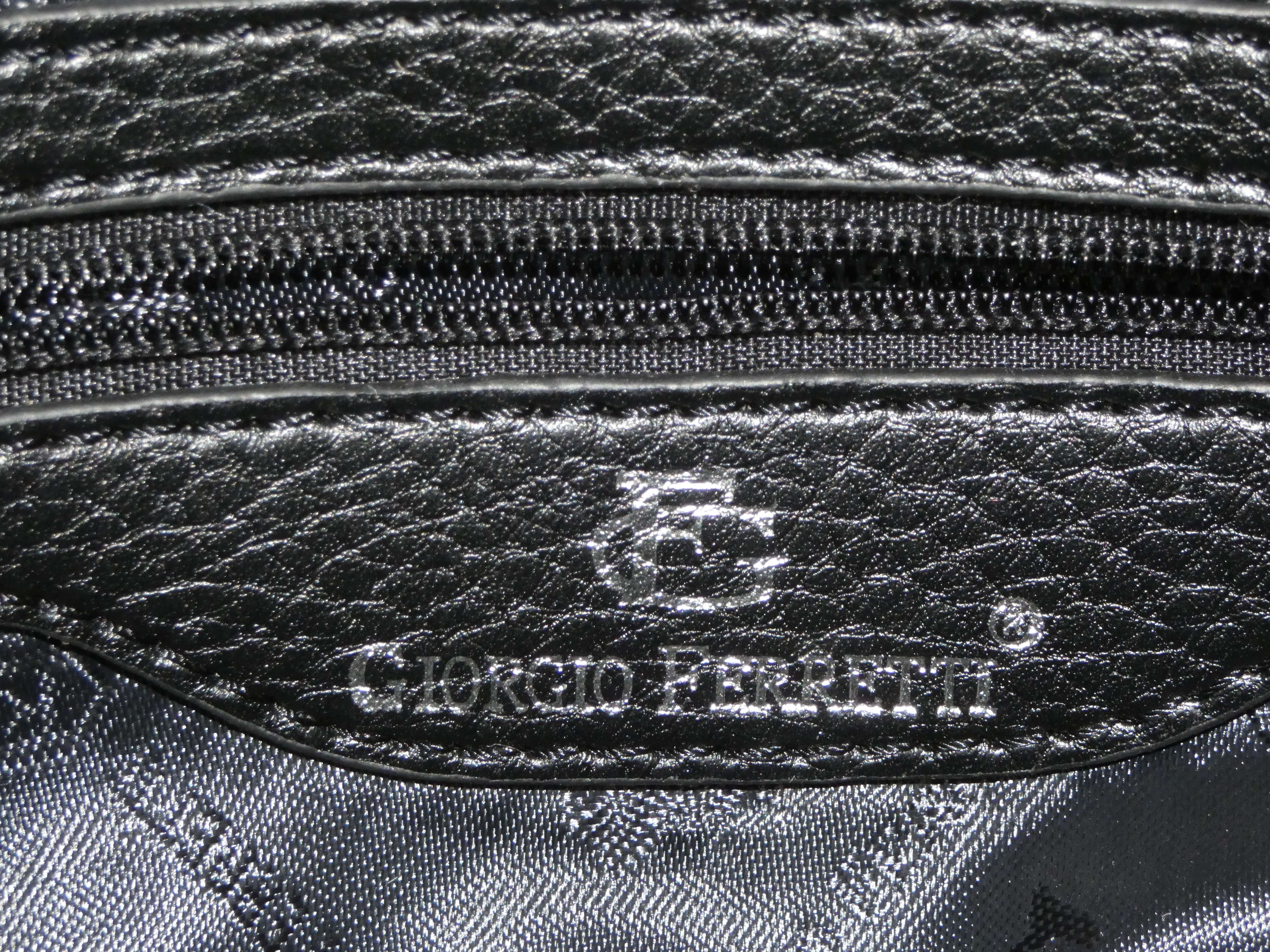 Sac à bandoulière en cuir noir de marque Giorgio FERRETTI - Photo 5