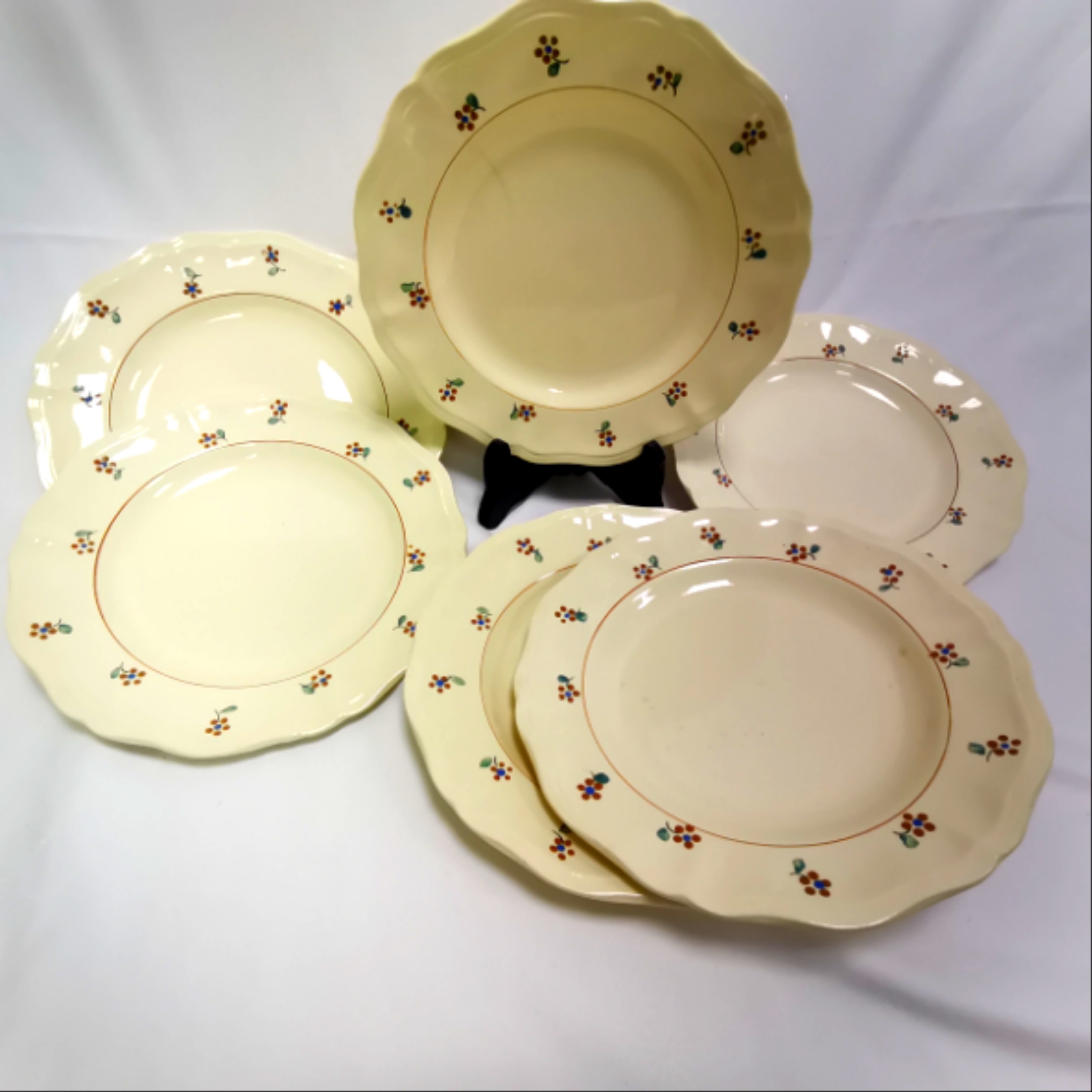 6 Assiettes Plates Fa ence De Sarreguemines Digoin Mod le 6-assiettes-plates-fa-ence-de-sarreguemines-digoin-mod-le