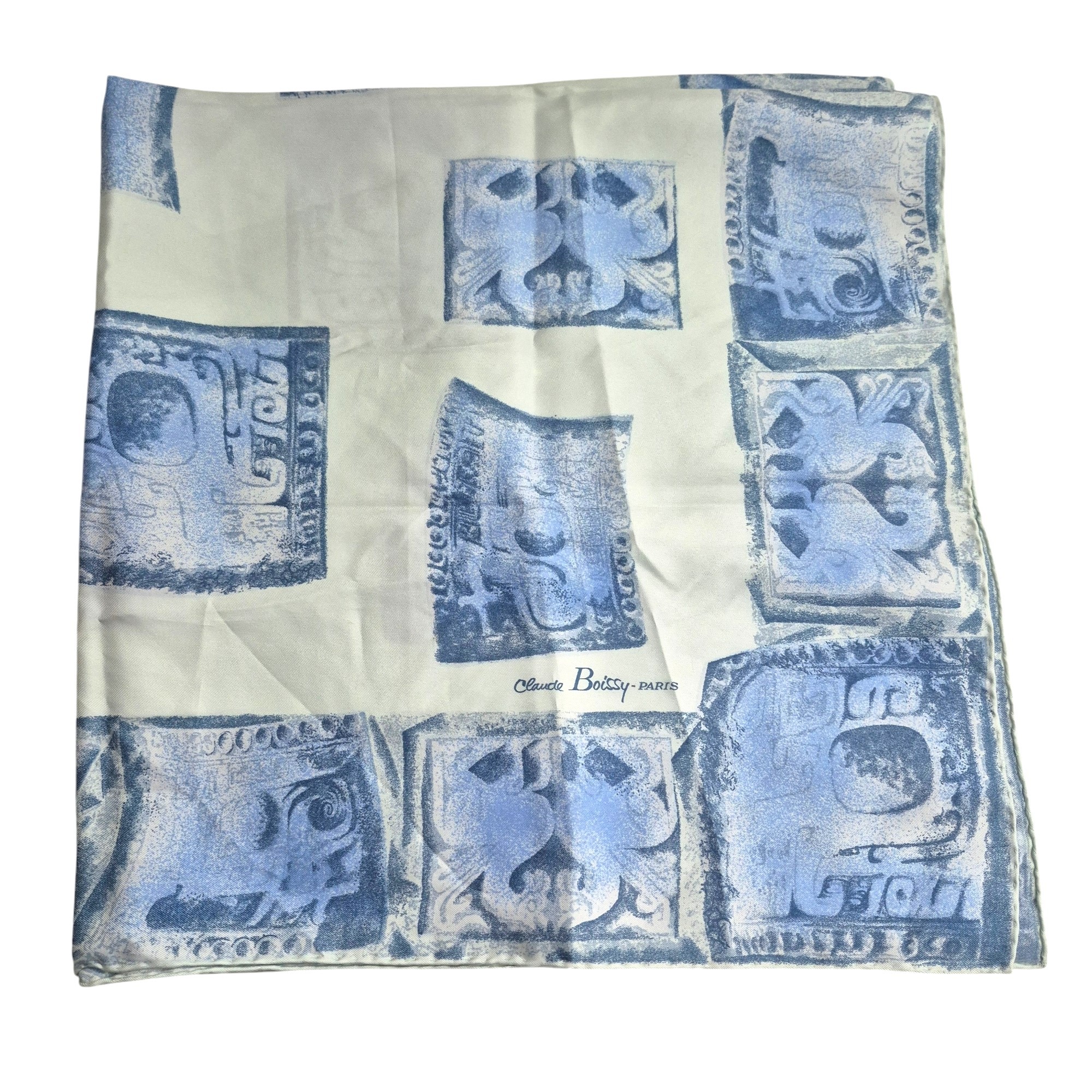 Foulard neuf vintage en soie - Claude Boissy Paris - Photo 4
