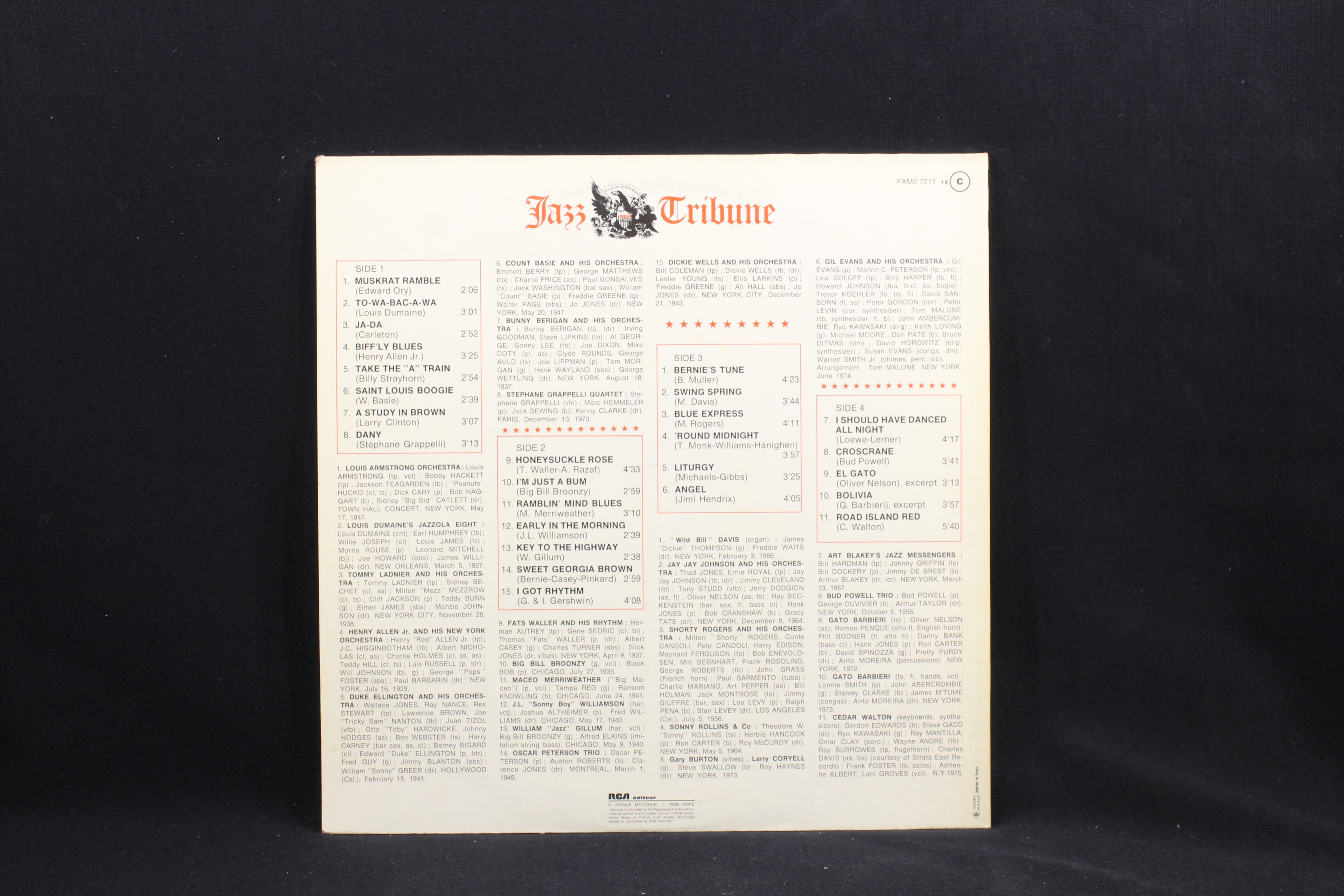 Double vinyle 33T Various / Jazz Tribune - RCA 1976 Bon état - Vue 2 - 