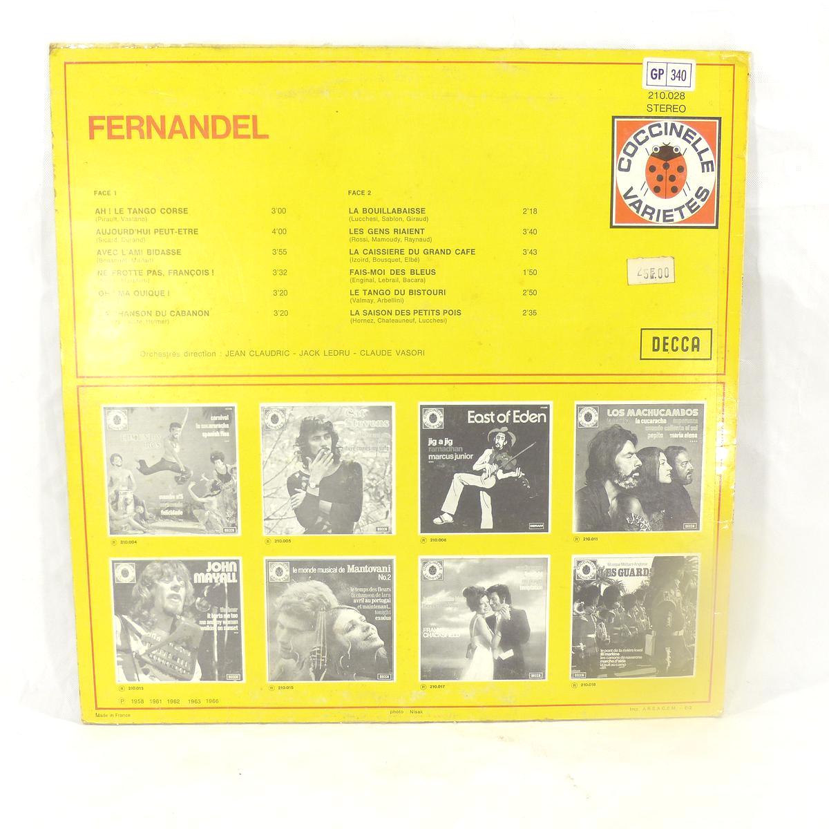 Vinyle 33T Fernandel 'Fernandel' - Decca 1973 - Photo 2