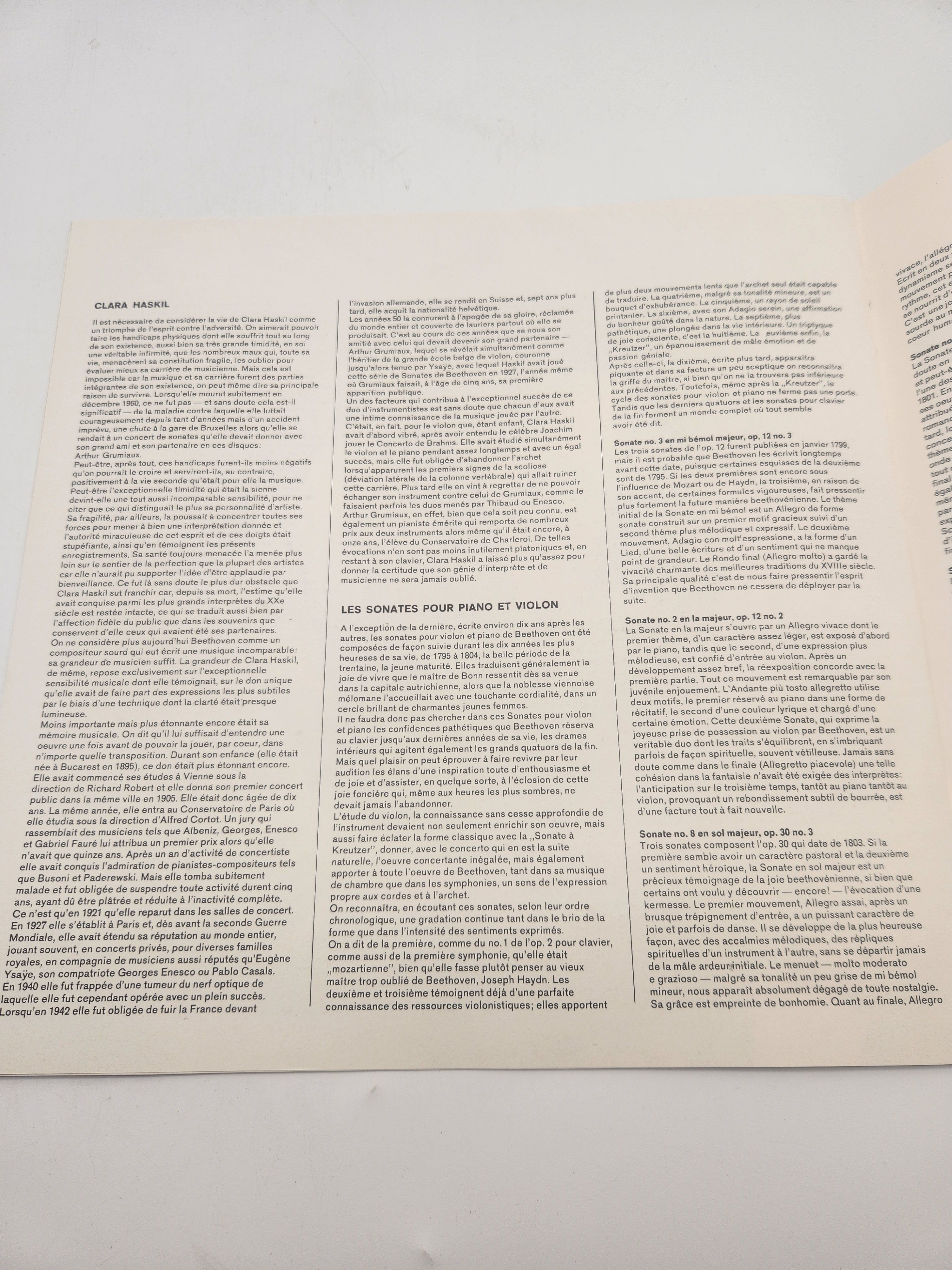 4 Vinyles 33 Tours - Sämtliche Sonaten für Klavier und Violine, composé par Ludwig van Beethoven Très bon état - Vue 15 - 