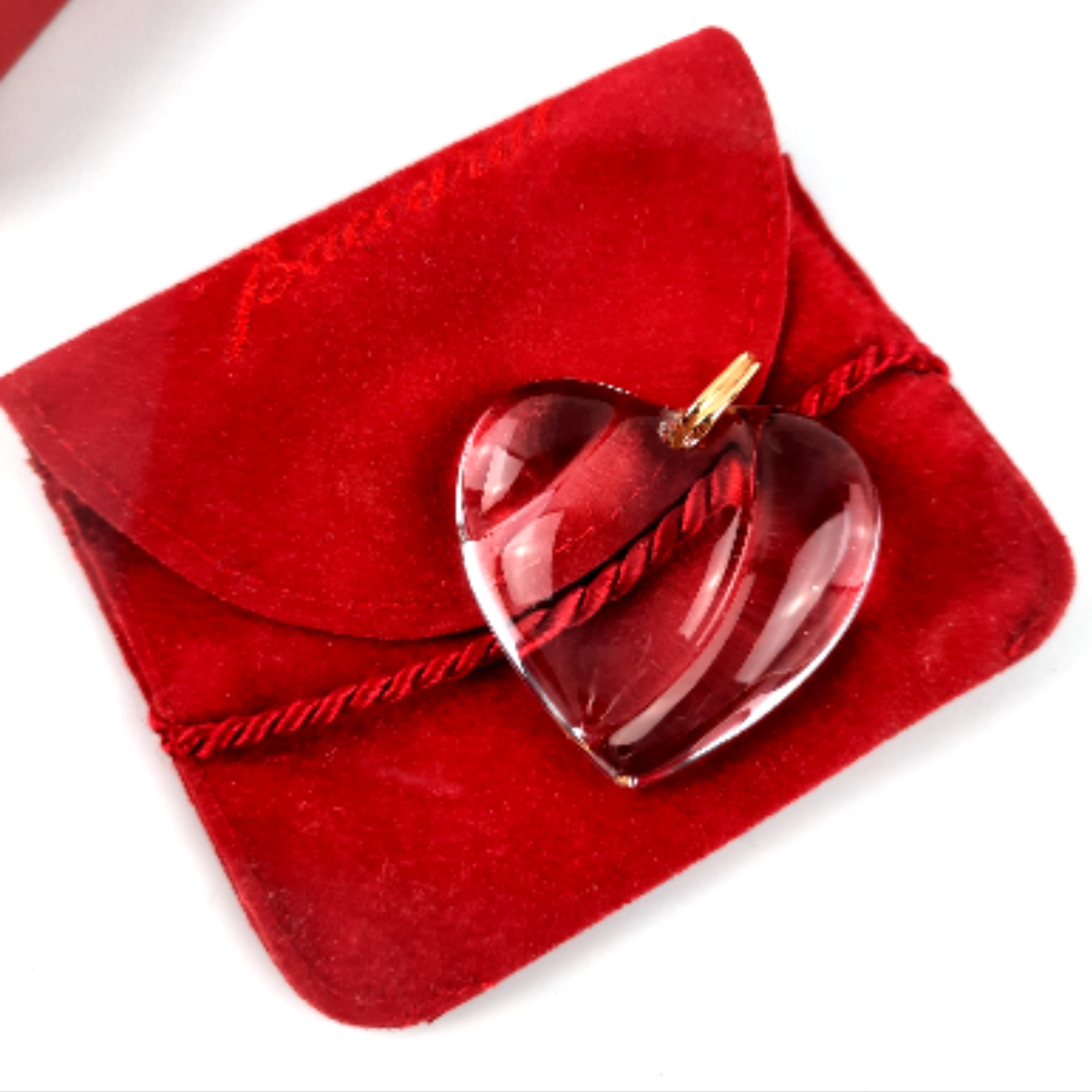 Pendentif Cœur+ pochette de Baccarat - Bon état - Photo 2