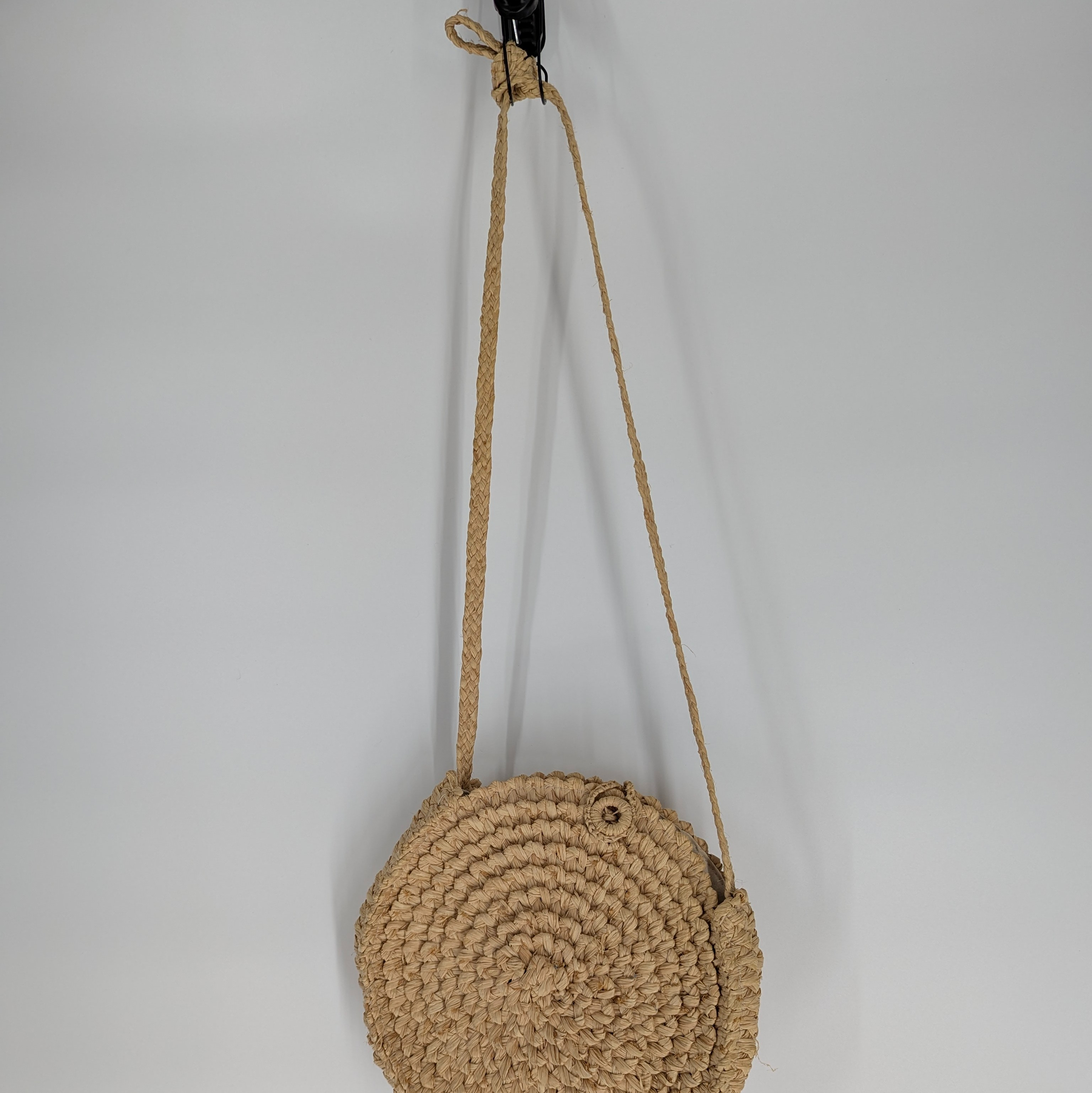 Sac à bandoulière vintage en paille rond - Photo 1