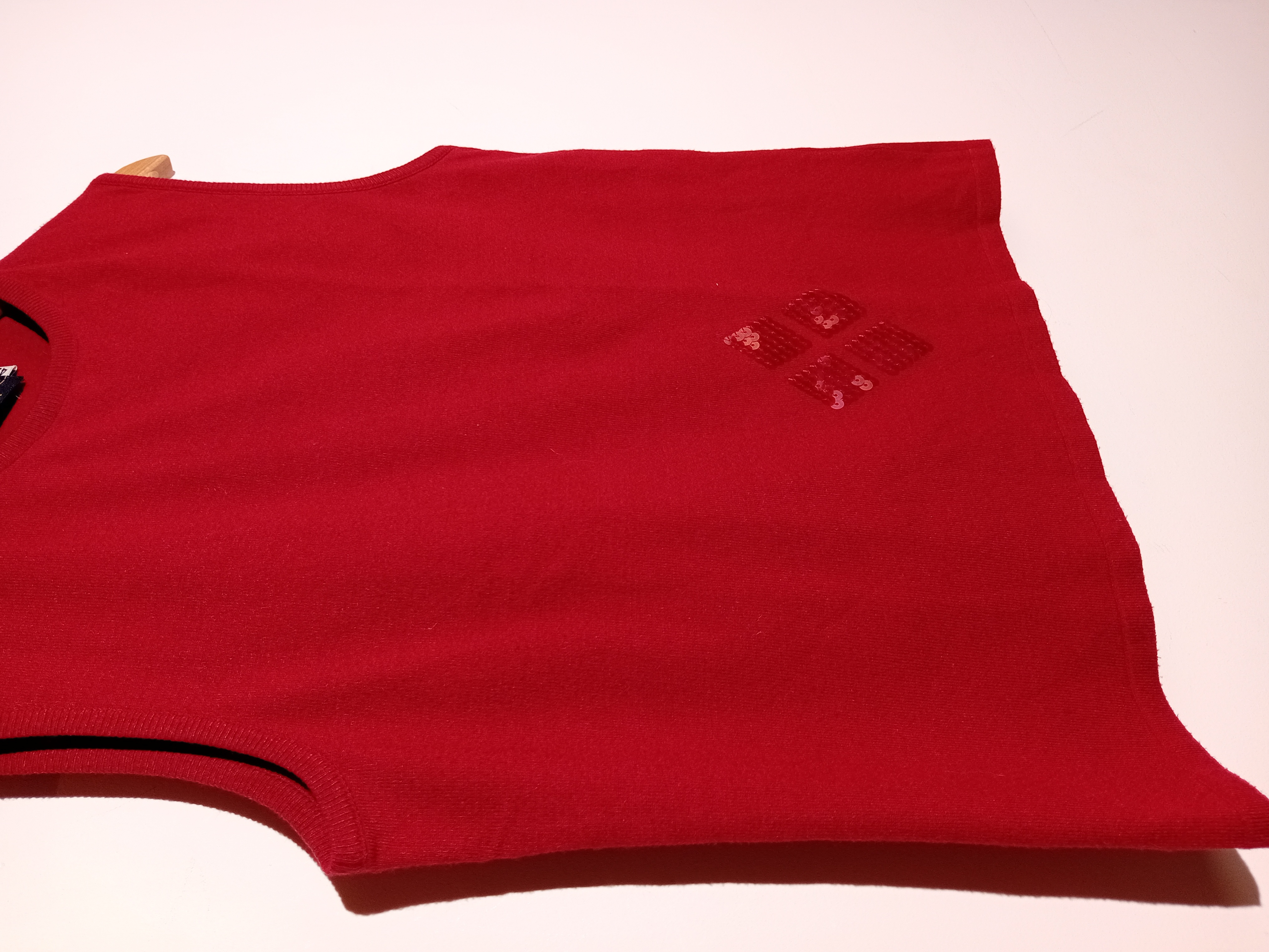 Haut Maille Sequins Rouge Caroline Biss Xl (V3588) Très bon état - Vue 3 - 