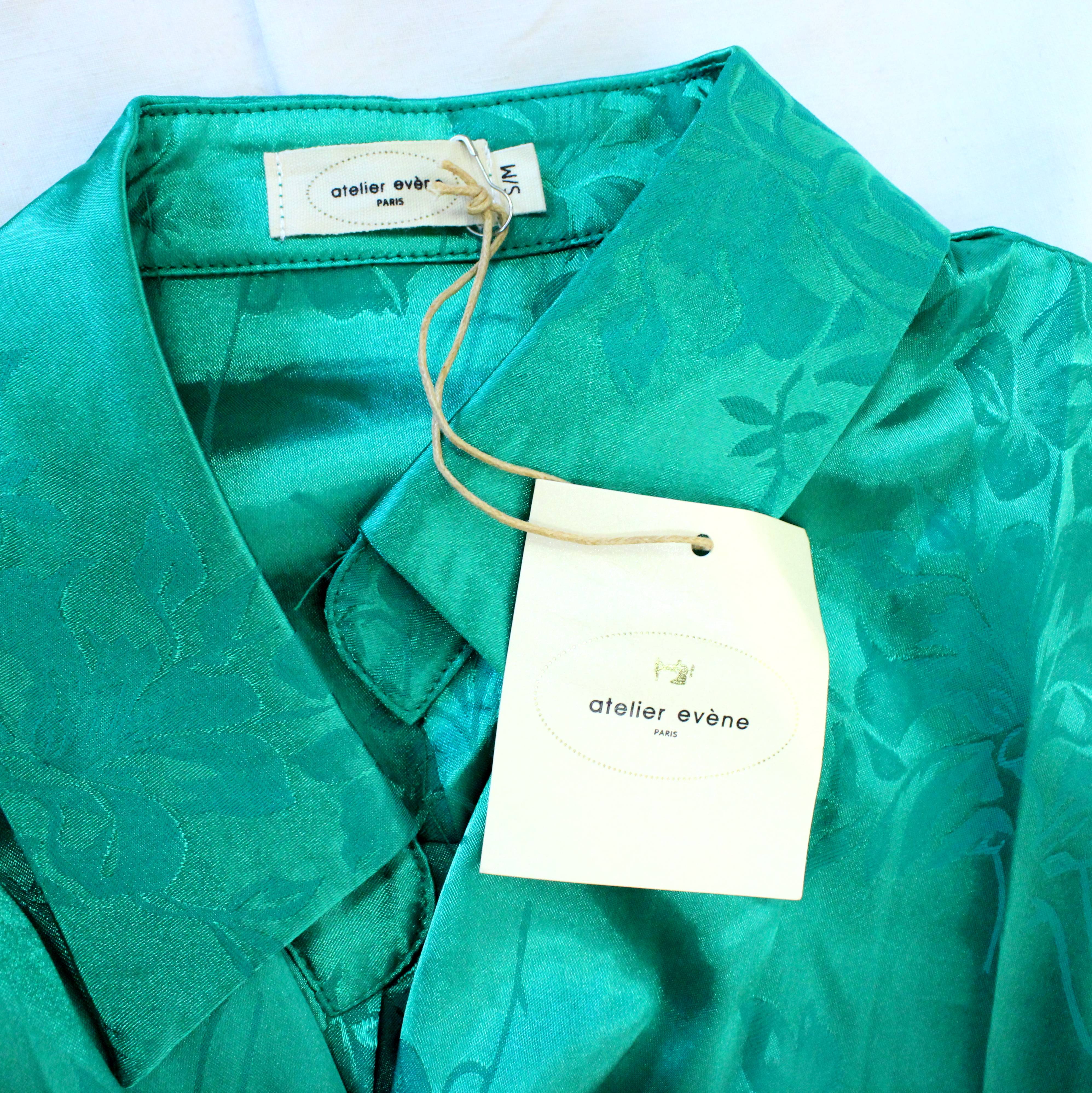 Robe Satinée Vert Emeraude ATELIER EVENE Taille S /M - Photo 5