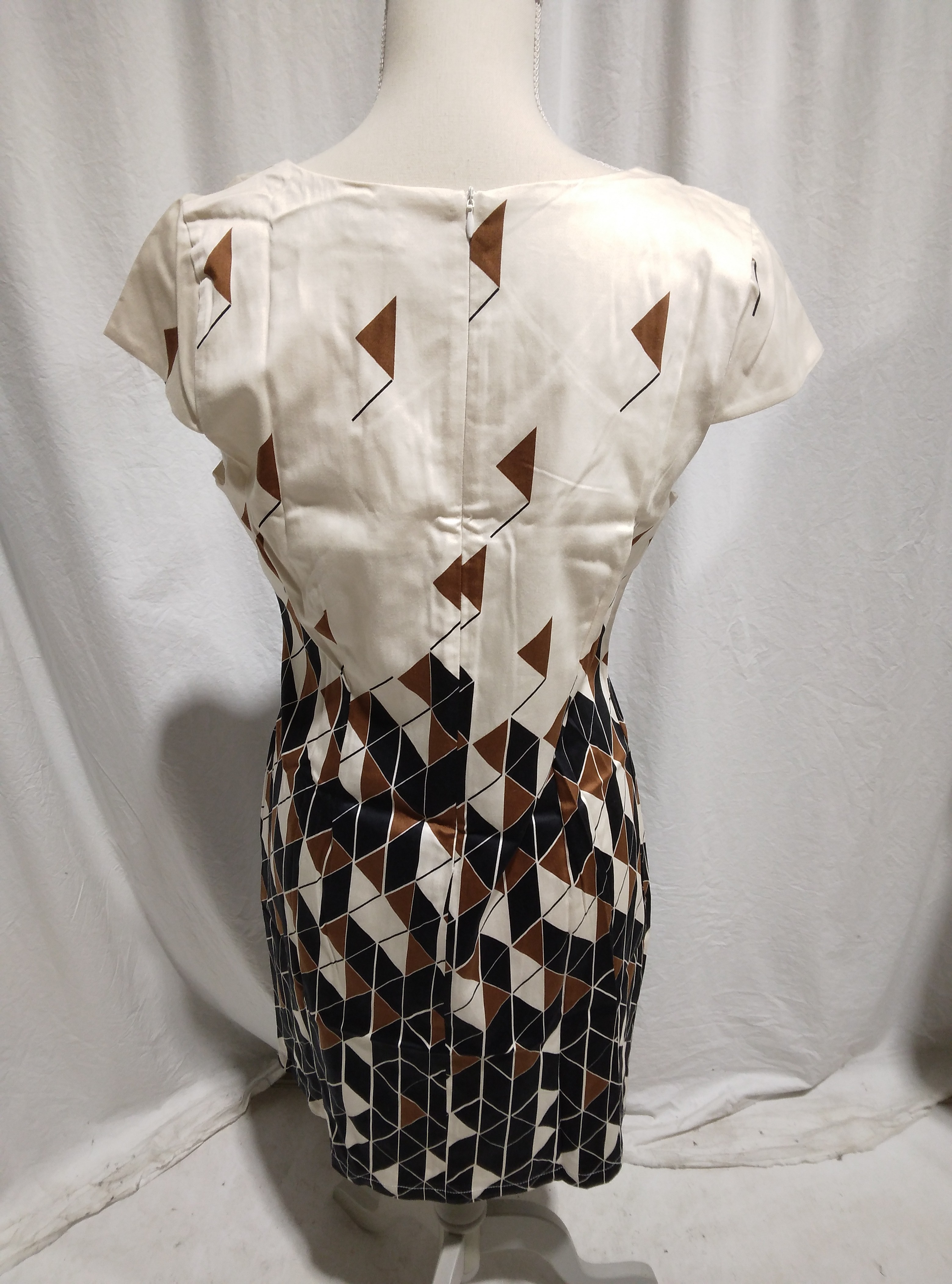 Robe manches courtes imprimé triangles, " Tempo", Paul Brial - 3 Comme neuf - Vue 3 - 
