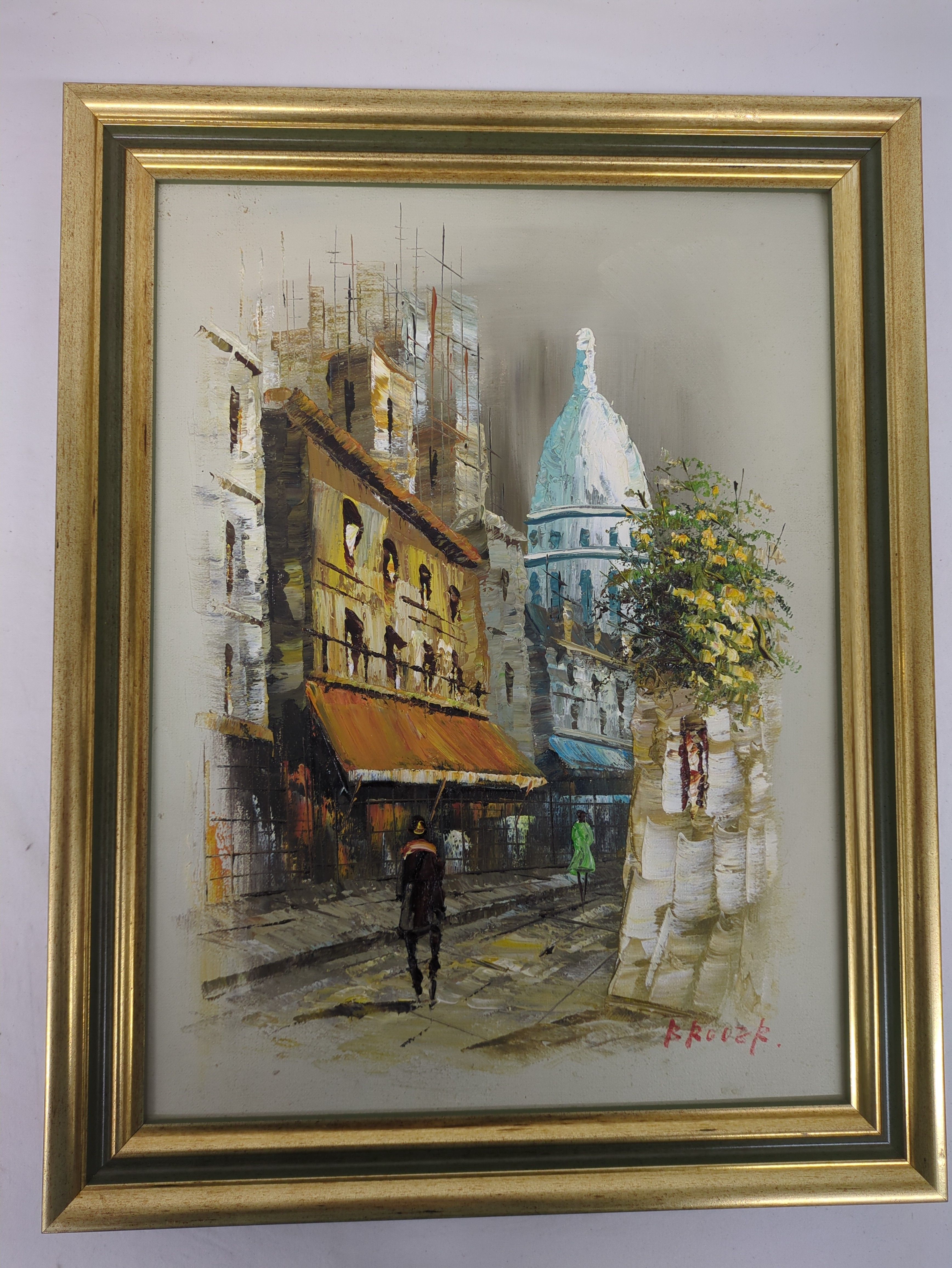 Voir photo 2 de Peinture à l'huile sur toile (signé Brouer) Peinture à l'huile sur toile (signé Brouer) Très bon état - Vue 2 -