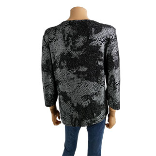 T-shirt noir imprimé taches grises - Femme - Un Jour Ailleurs - Taille 3  - Vue 2 - 