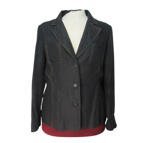 HF88 - Veste en lin - Christine Laure - Taille 46 Bon état -  reconditionné disponible sur Label Emmaüs