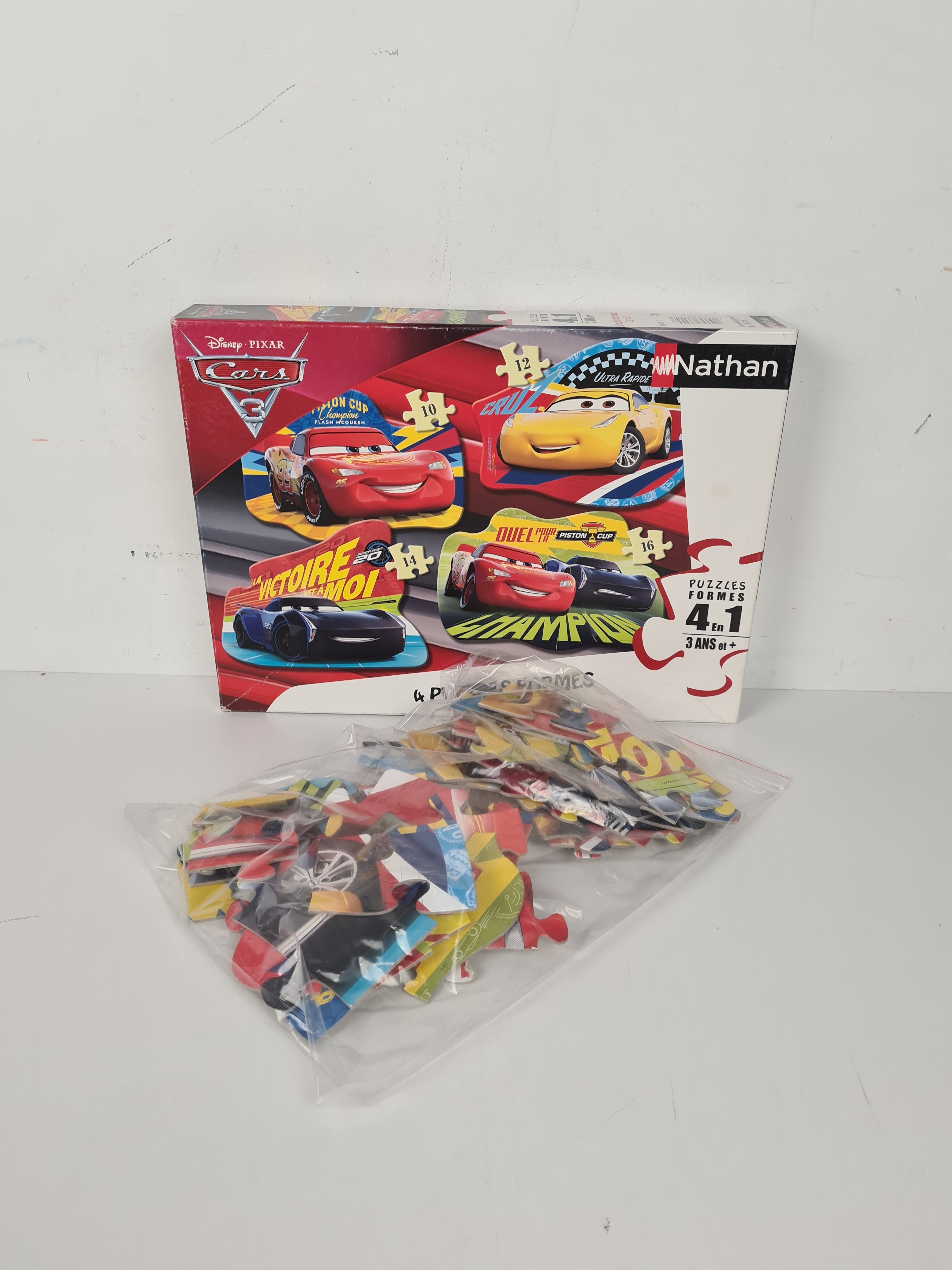 Puzzle - Disney Pixar Cars - 4 puzzles formes - Nathan - 3 ans+ - Photo 1