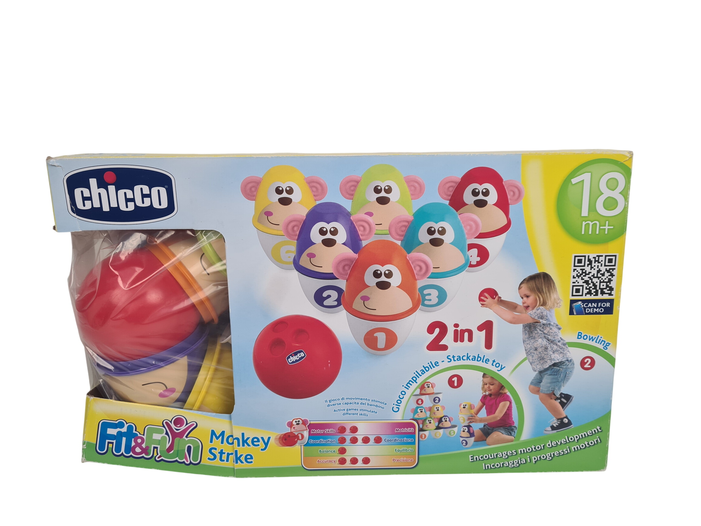 Jeu de Gioco impilabile - Stackable toy - Fit & Fun - Monkey Strike - Chicco - 18 mois + - Photo 0