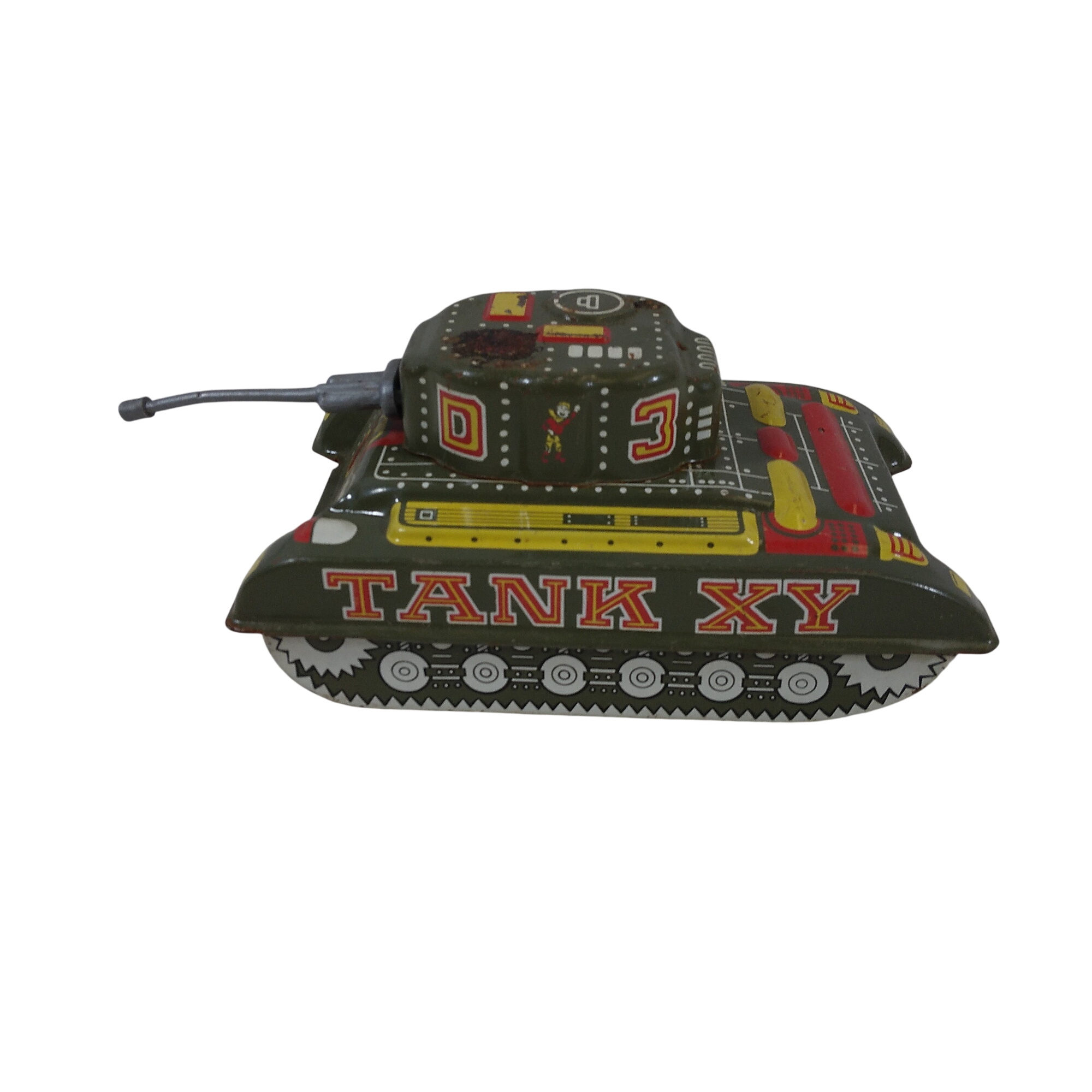 Jouet ancien tank XY FJ en fer Très bon état -  reconditionné disponible sur Label Emmaüs