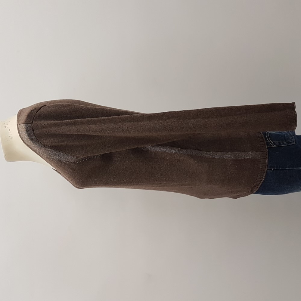 Pull de fêtes marron avec fils d'argent et petits clous brillants - Bréal - Taille 1 - Photo 2