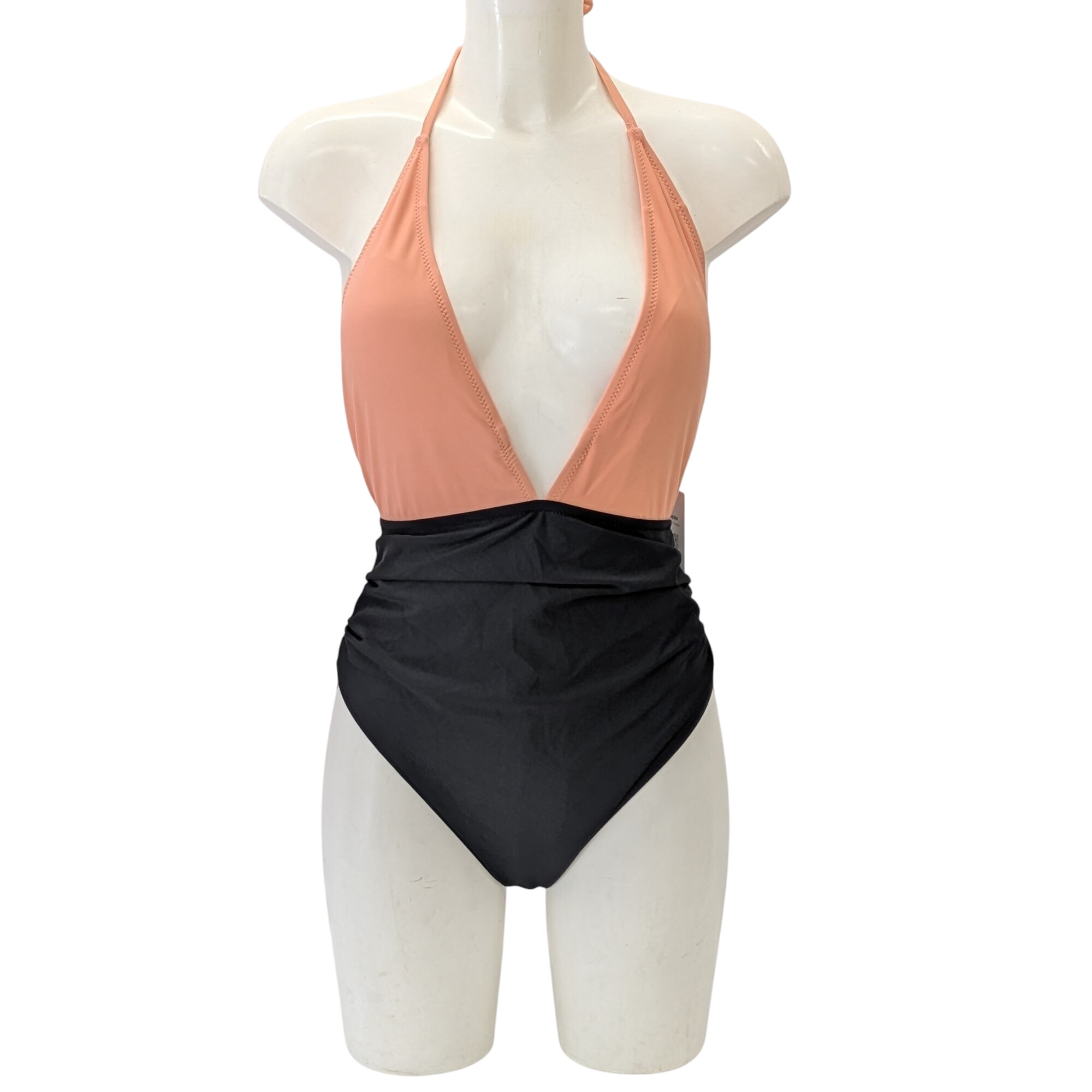 Jamais porté avec étiquette Maillot de bain 1 pièce Cupshe T L noir et saumon - Photo 0