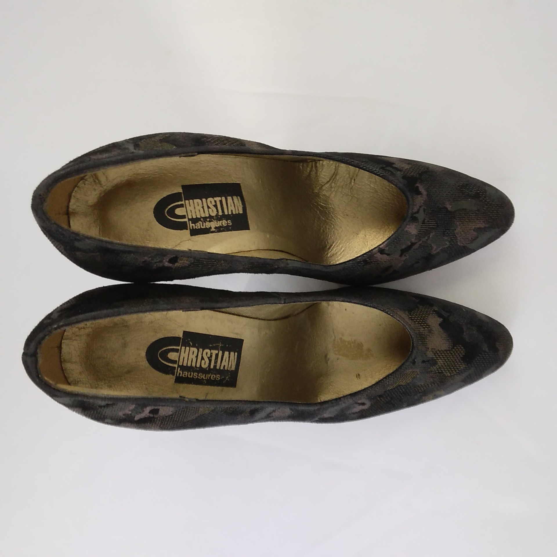 Voir photo 3 de escarpins imprimés, christian chaussures, 36 1/2 escarpins imprimés, christian chaussures, 36 1/2 Très bon état - Vue 3 -
