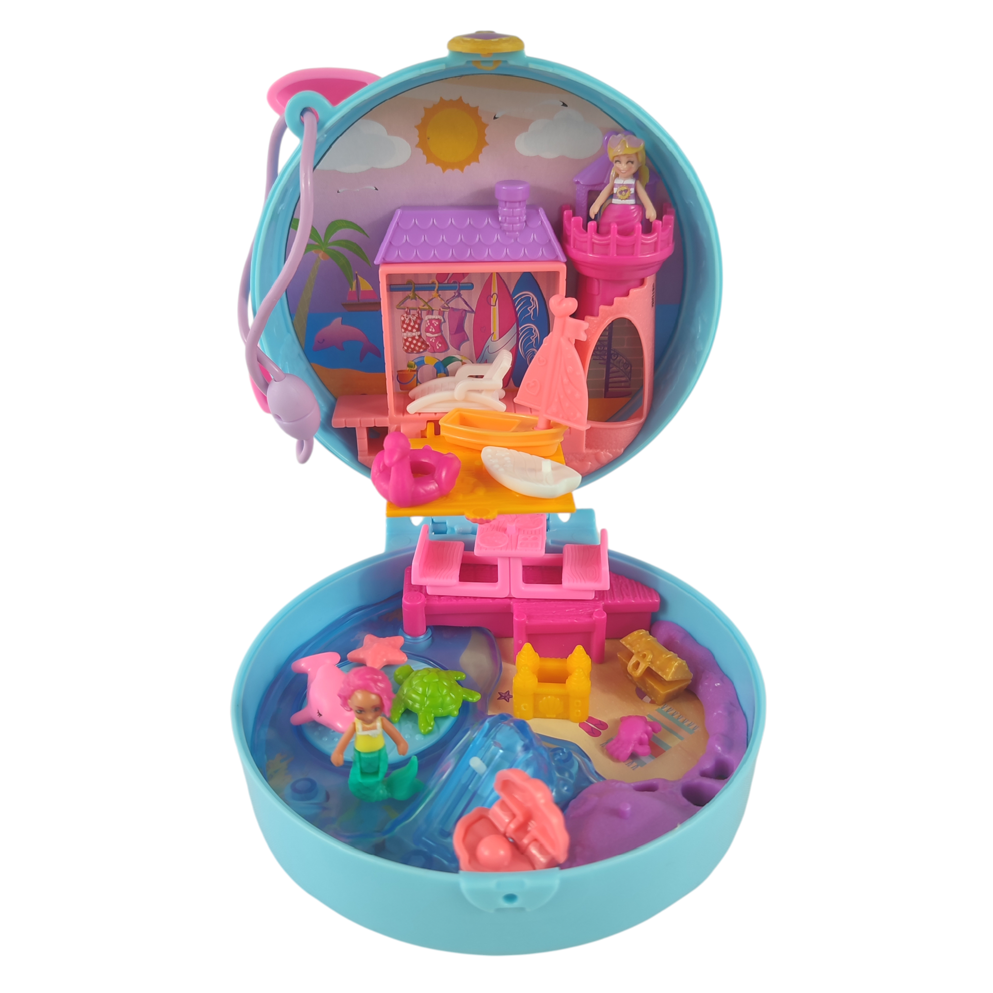 Polly Pocket "La plage du dauphin" - Mattel 2020 (complet) Bon état - Vue 4 - 