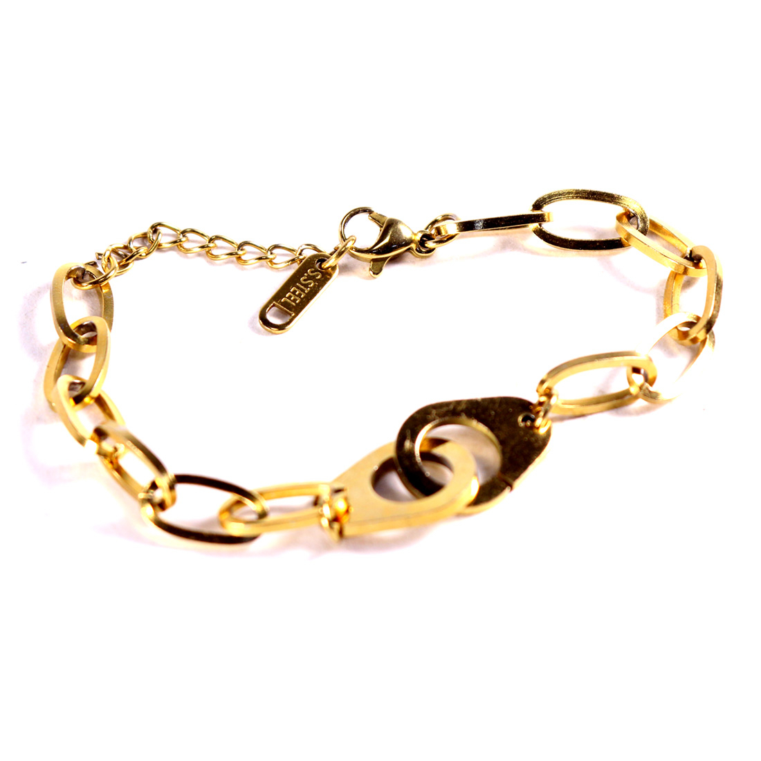 Bracelets en acier doré Bon état - Vue 2 - 