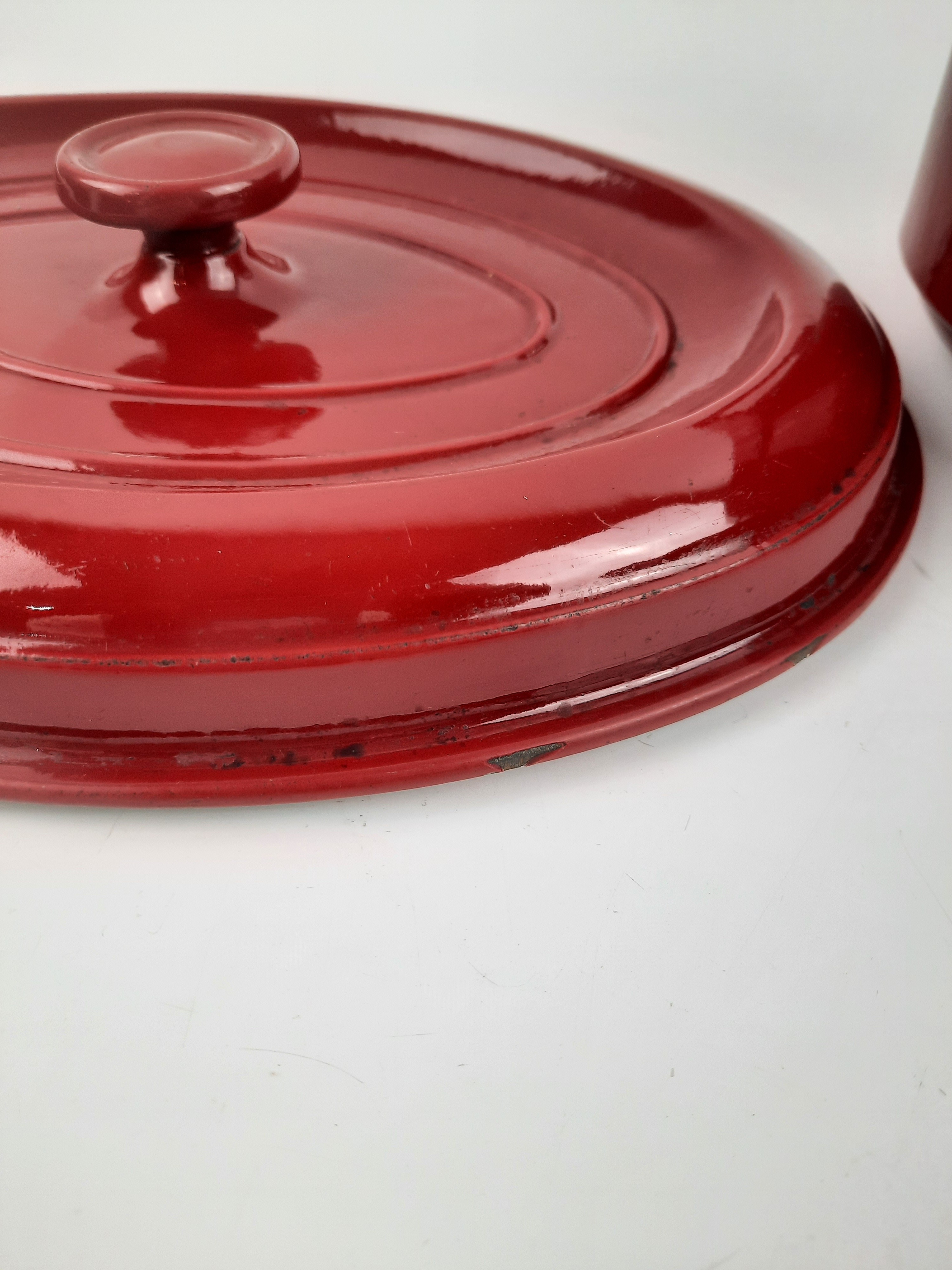 Cocotte en fonte rouge ovale Fontignac 29 - Bon état - Photo 10