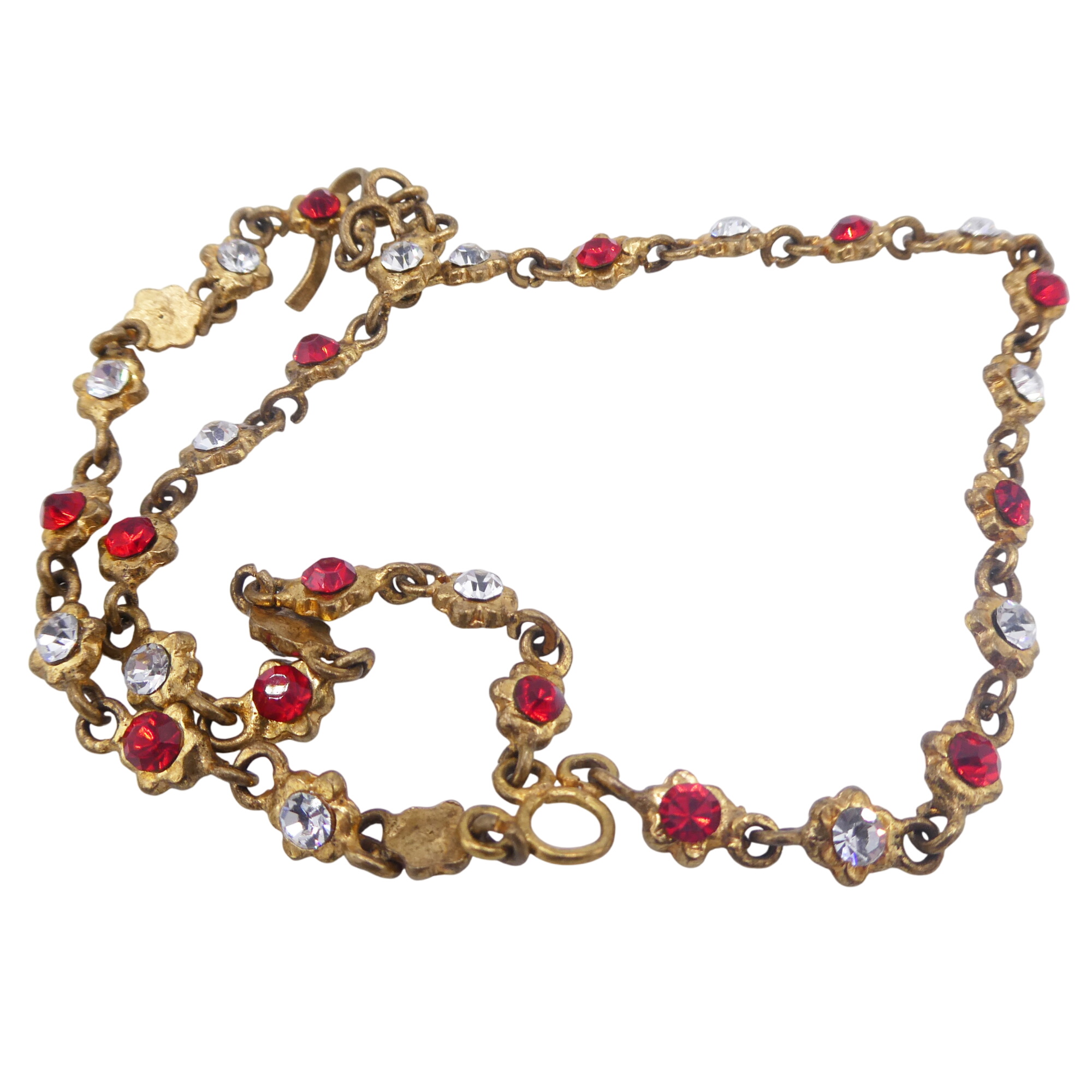 Rathi Bracelet en plaqu or avec perles rouges et argentes style indien - Label Emmaus - Modalova