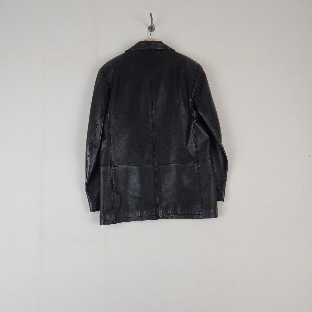 Chevignon - Manteau noir 100% cuir d'agneau - Taille L mesure carrure poitrine = 56 cm longueur= 82 cm Très bon état - Vue 3 - 