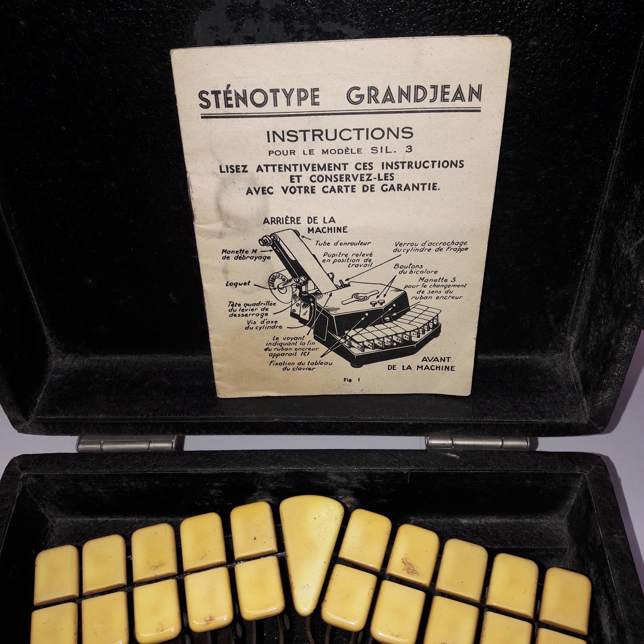 Ancien appareil de sténographie sténotype Grandjean - État correct - Photo 7
