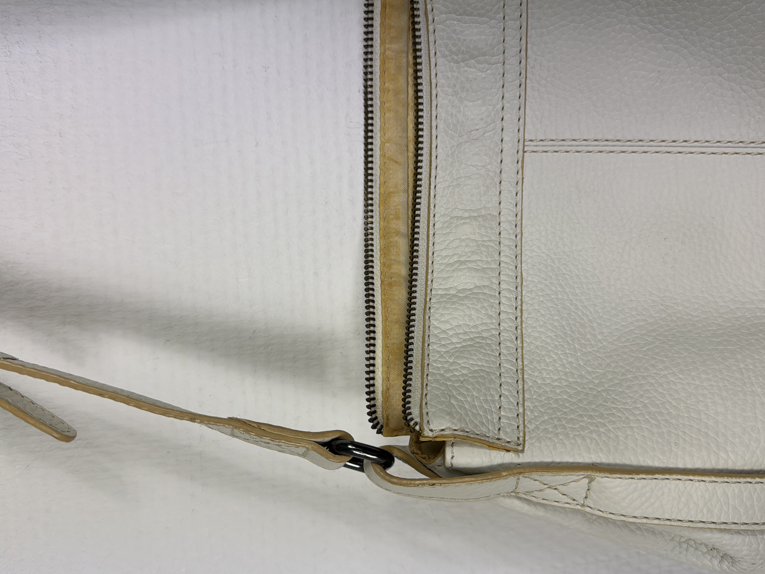 Sac à main bandoulière cuir blanc Sisley 👜 - Photo 2