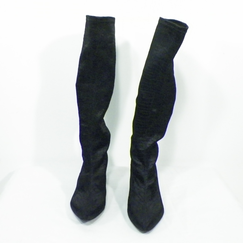 Botte Femme Noire AZUREE Pointure Estimée 35. Bon état - Vue 2 - 
