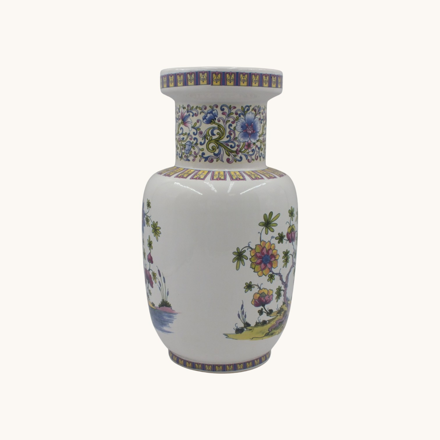 Voir photo 3 de Vase décoratif porcelaine style asiatique Vase décoratif porcelaine style asiatique Très bon état - Vue 3 -
