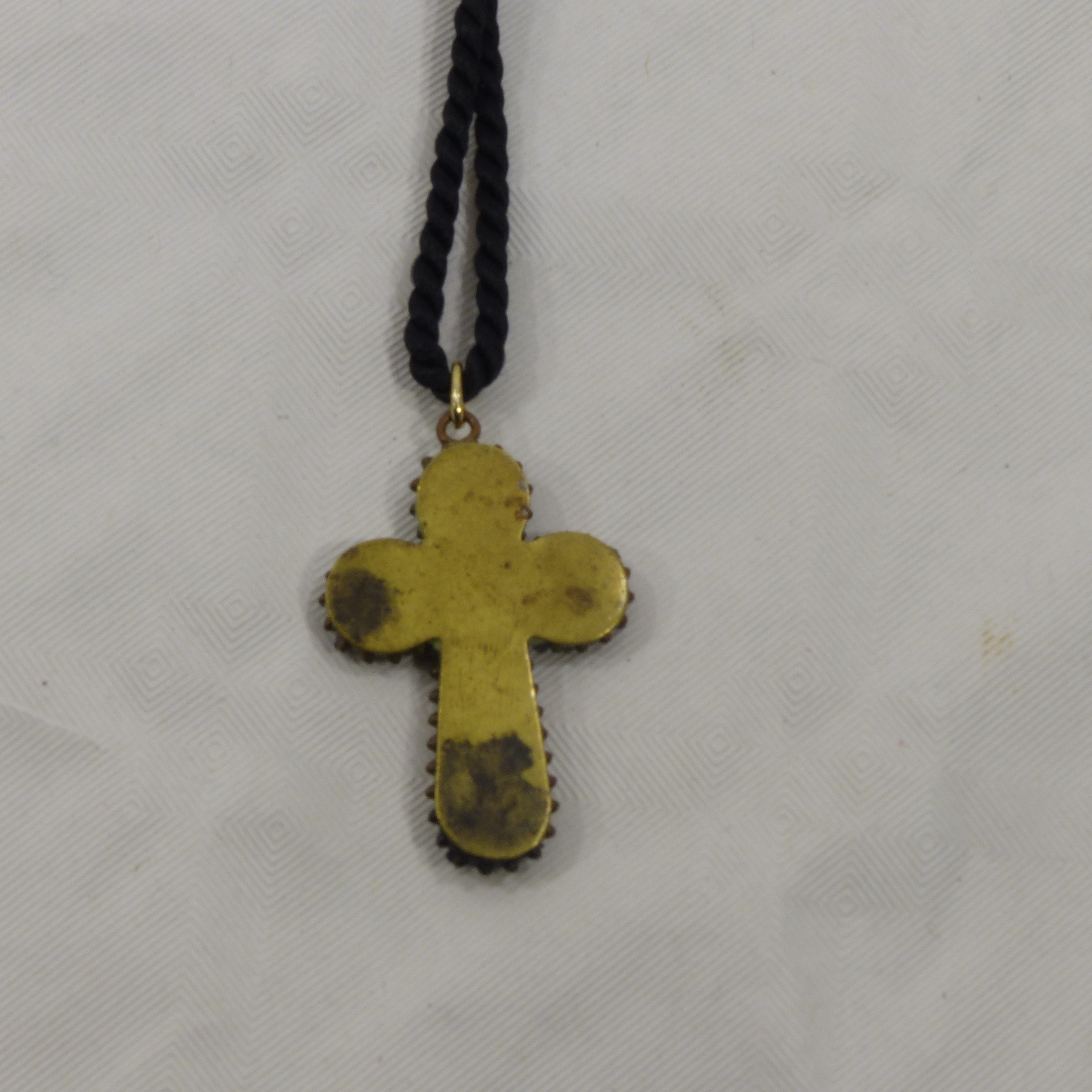 Croix Italienne en micro mosaïque avec cordon - ROMA - Bon état - Photo 2