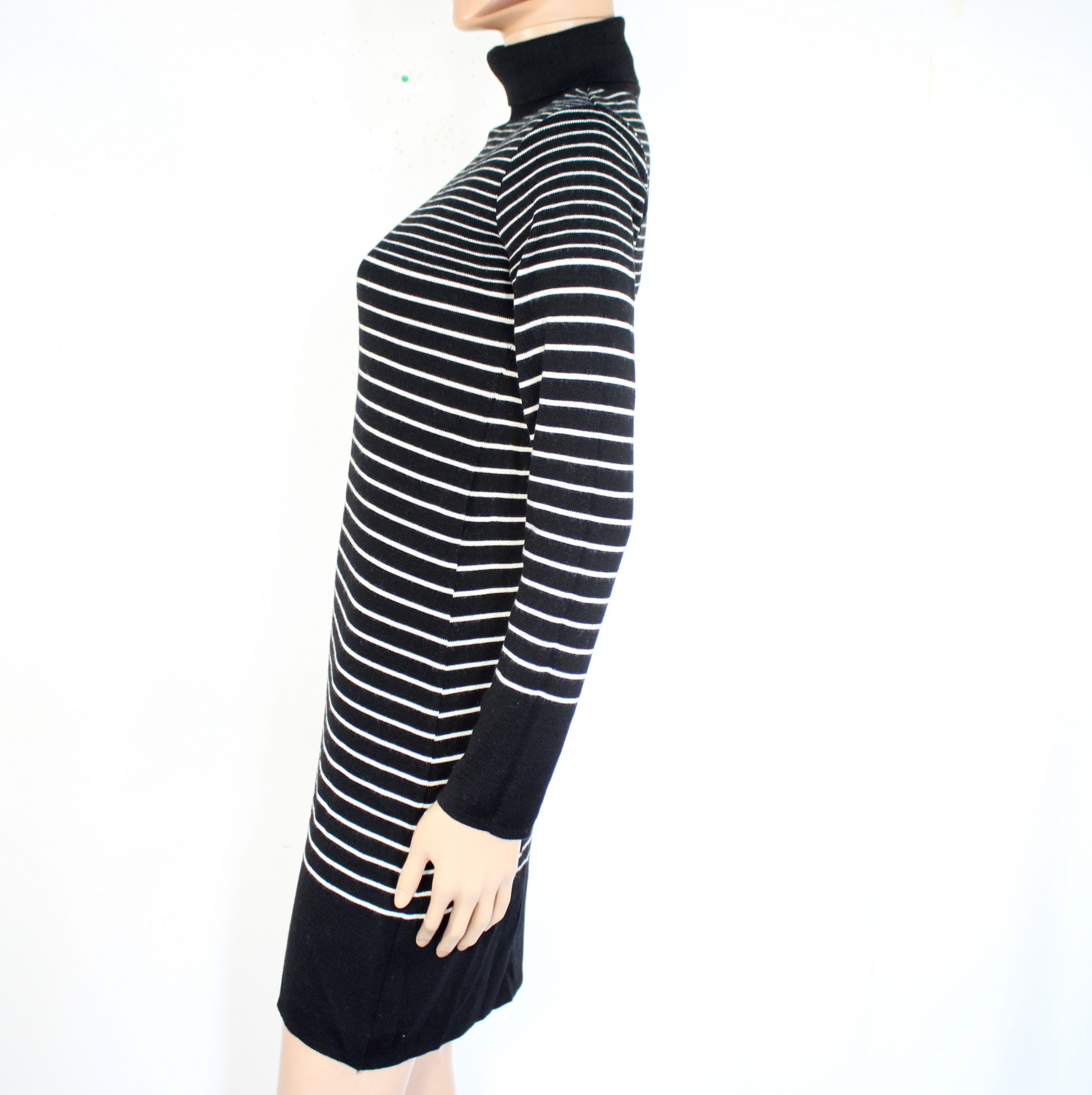 Robe Pull à Rayures Noir et Blanche ALAIN MANOUKIAN Taille 1 Très bon état - Vue 3 - 