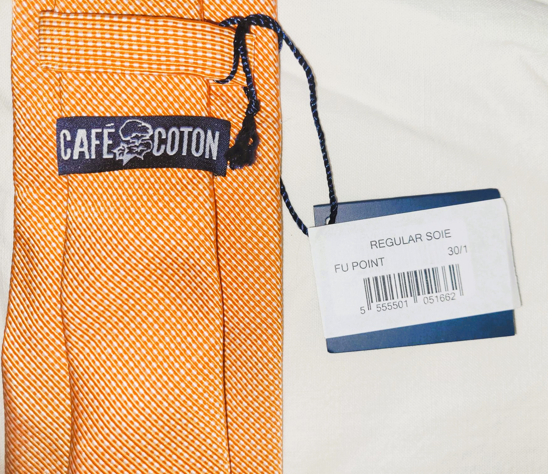 Lot de deux cravates oranges Café Coton 100% soie - Photo 2